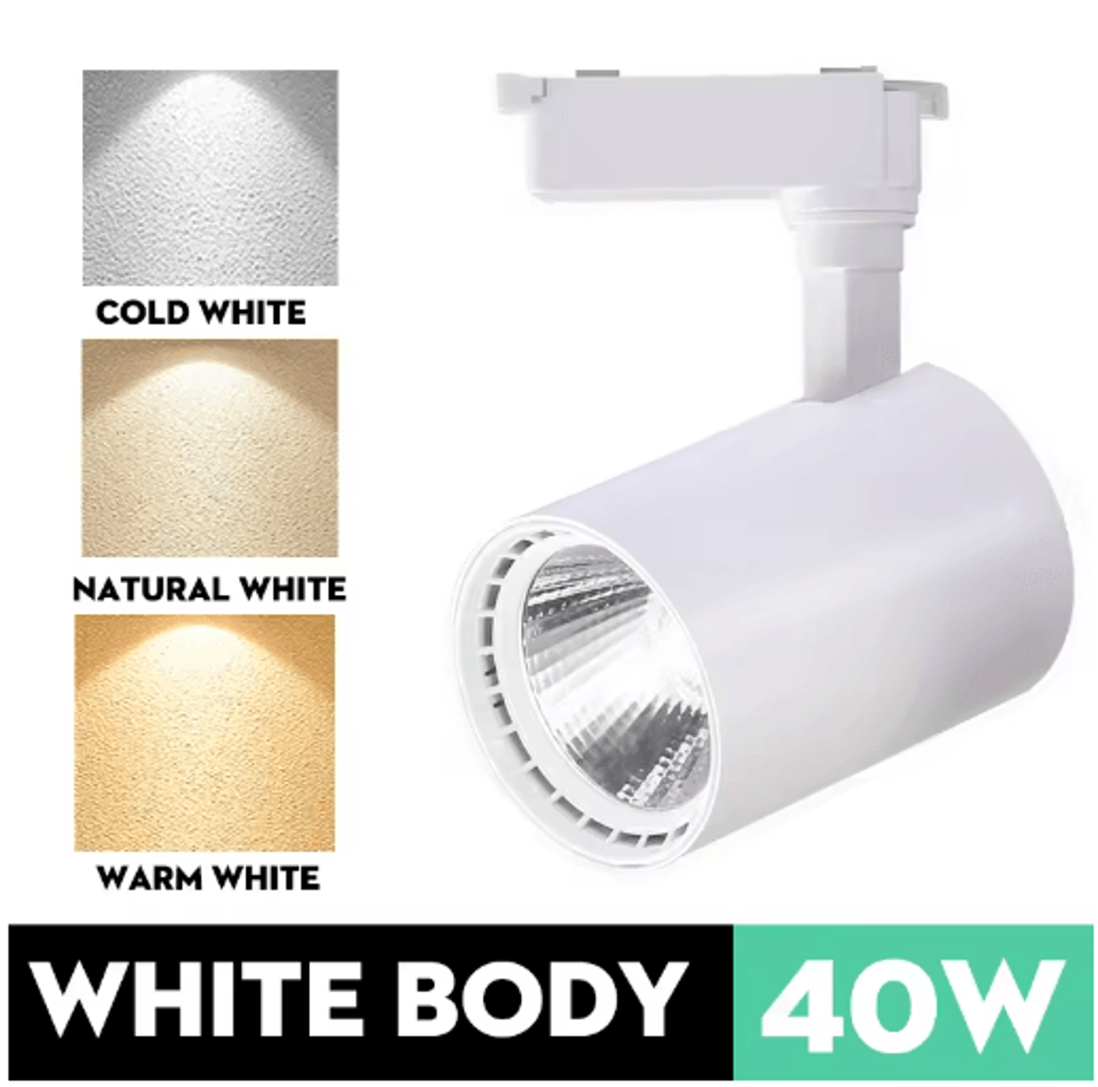 40W LED Track Spotlight  220V Ceiling Rail Floodlight For Home  Shop 4