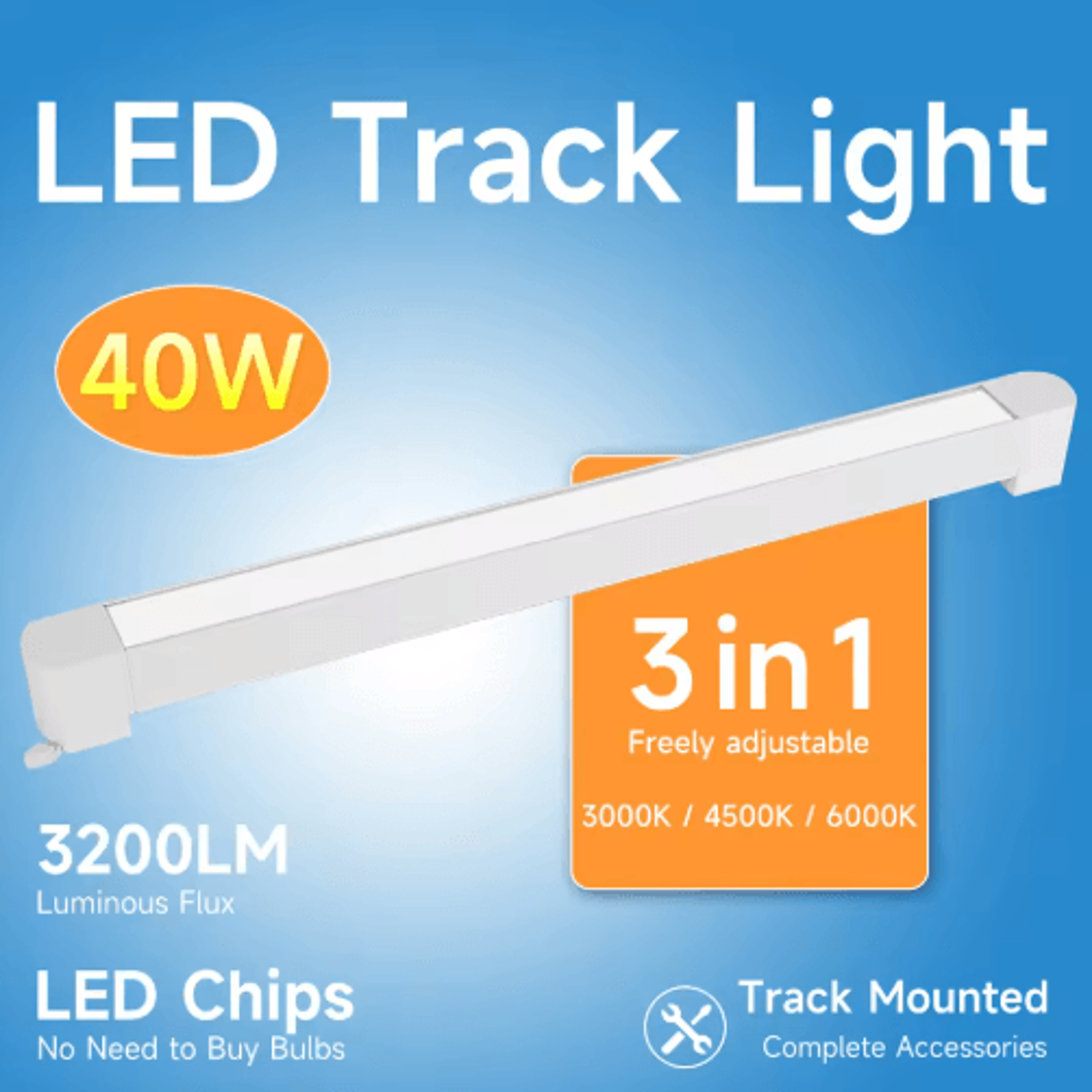 40W LED Track Spotlight  220V Ceiling Rail Floodlight For Home  Shop 9