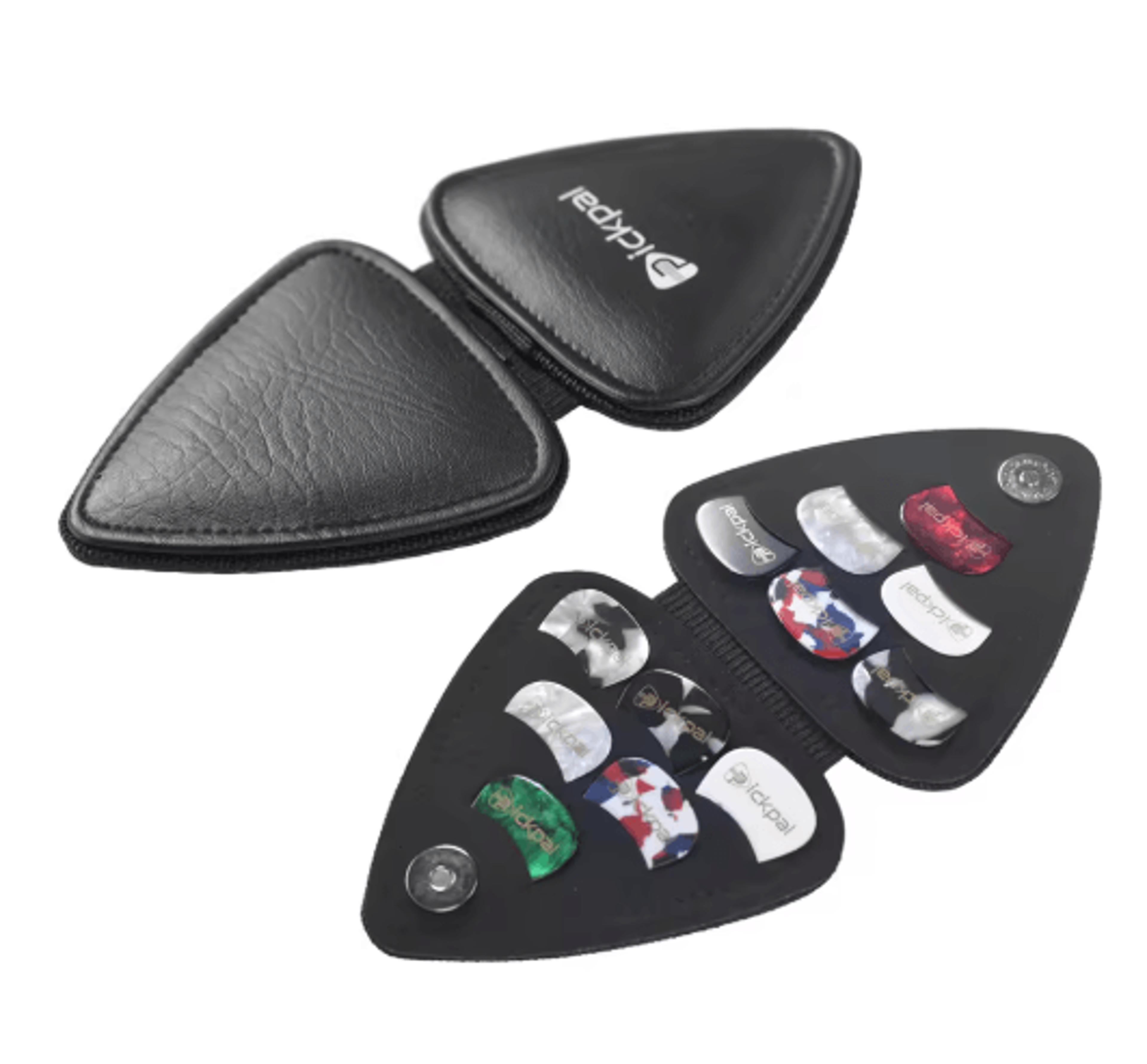 Leather Guitar Pick Holder Case  Portable Storage Pouch With 12 Guitar Picks 4