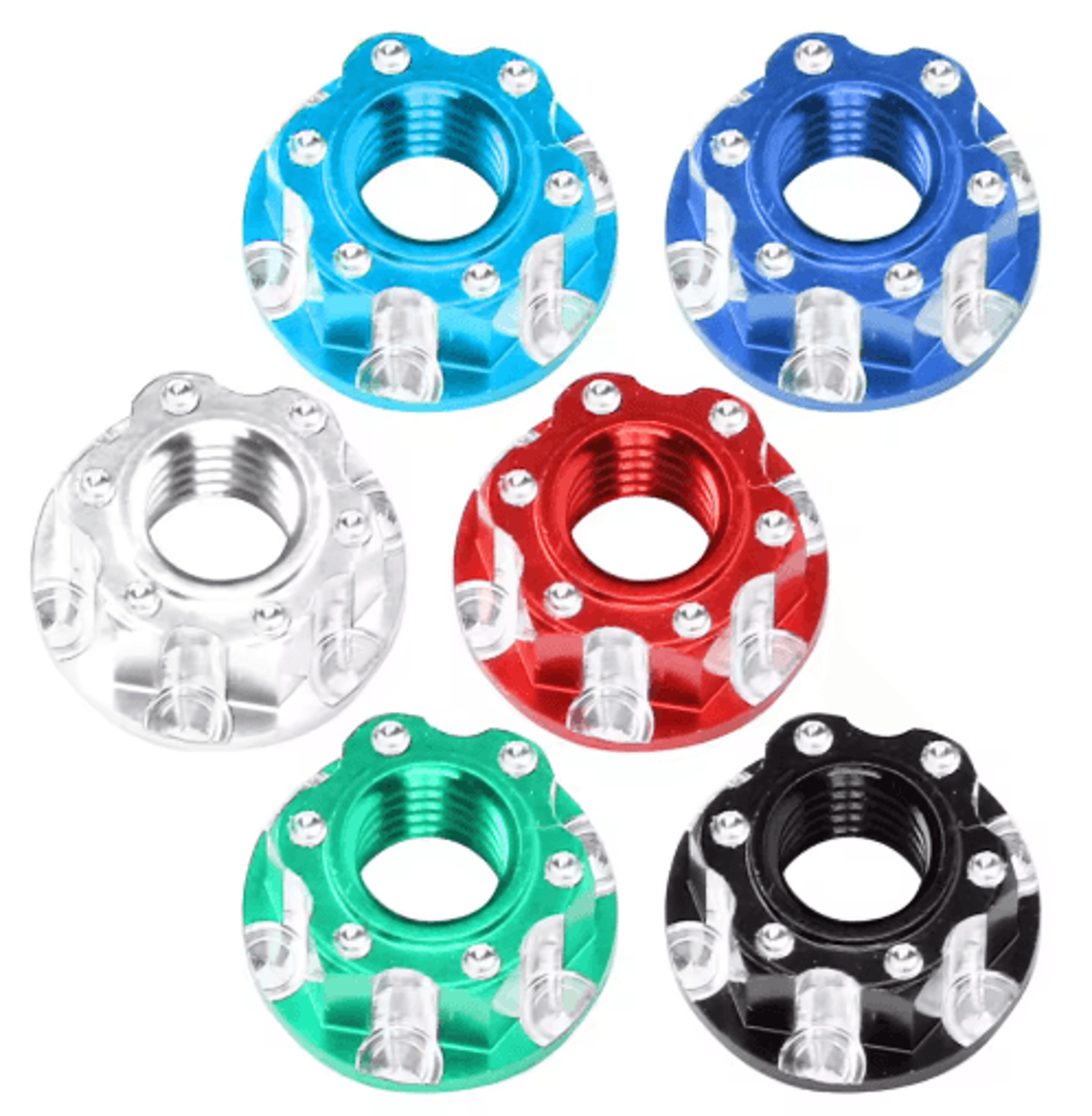 4pcs m4 aluminum hex nuts – carved wheel nuts for 1/10 rc cars