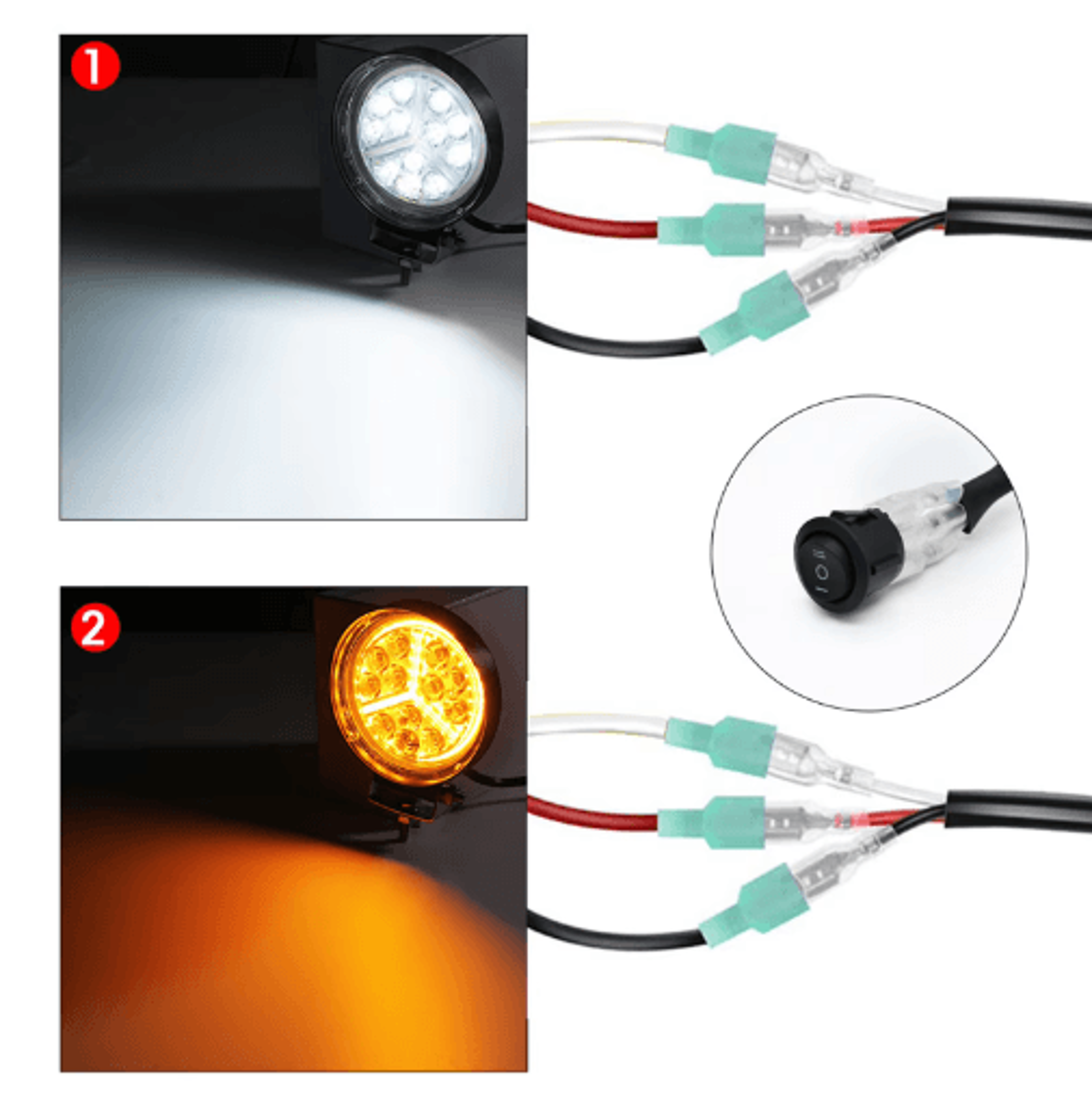 480W LED Light Bar Wiring Harness Kit  2 Leads With 12V 40A Relay  Waterproof Switch 1
