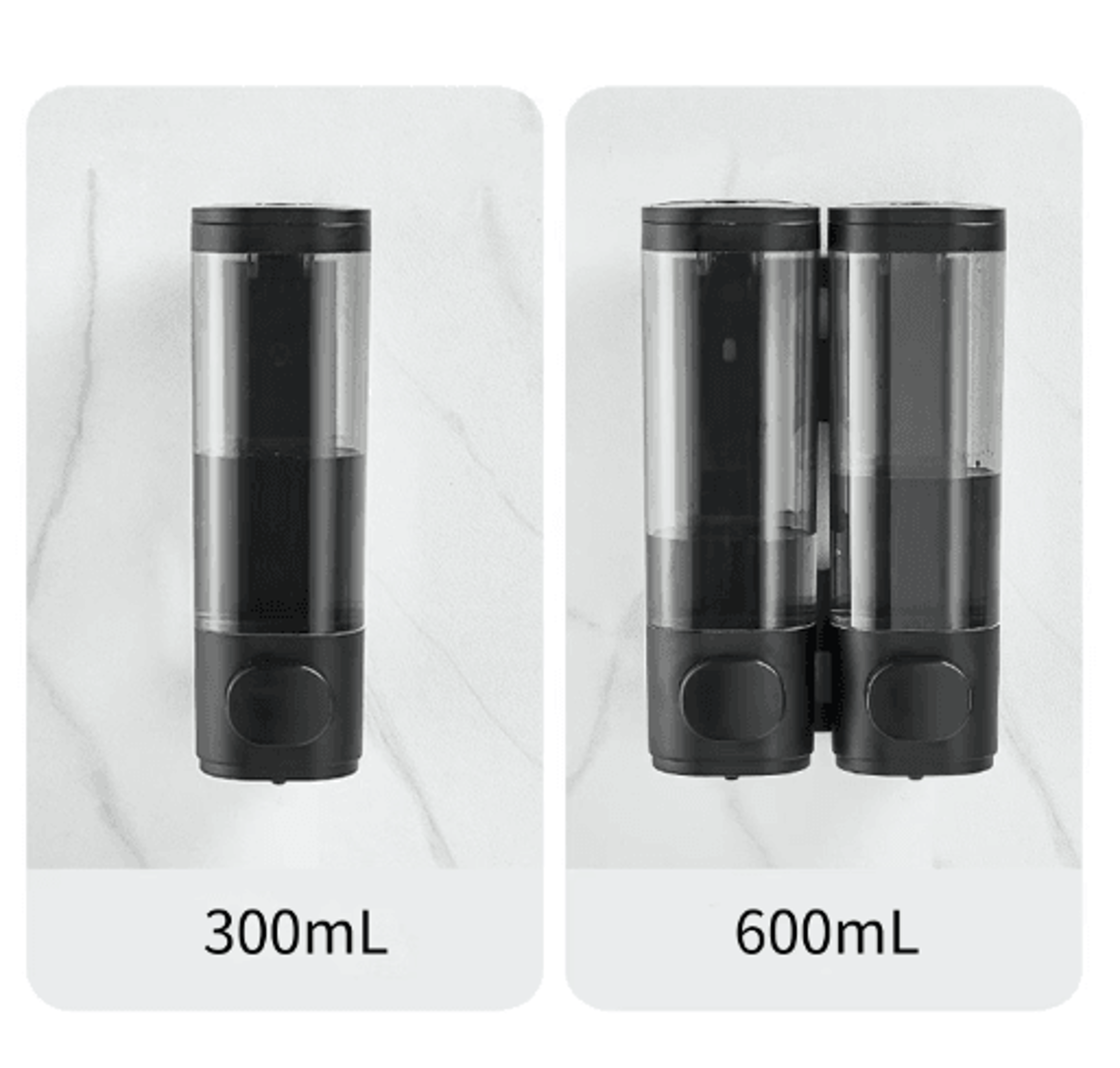 600mL Wall Mounted Soap Dispenser  Manual Press Liquid Soap  Shampoo Holder 4