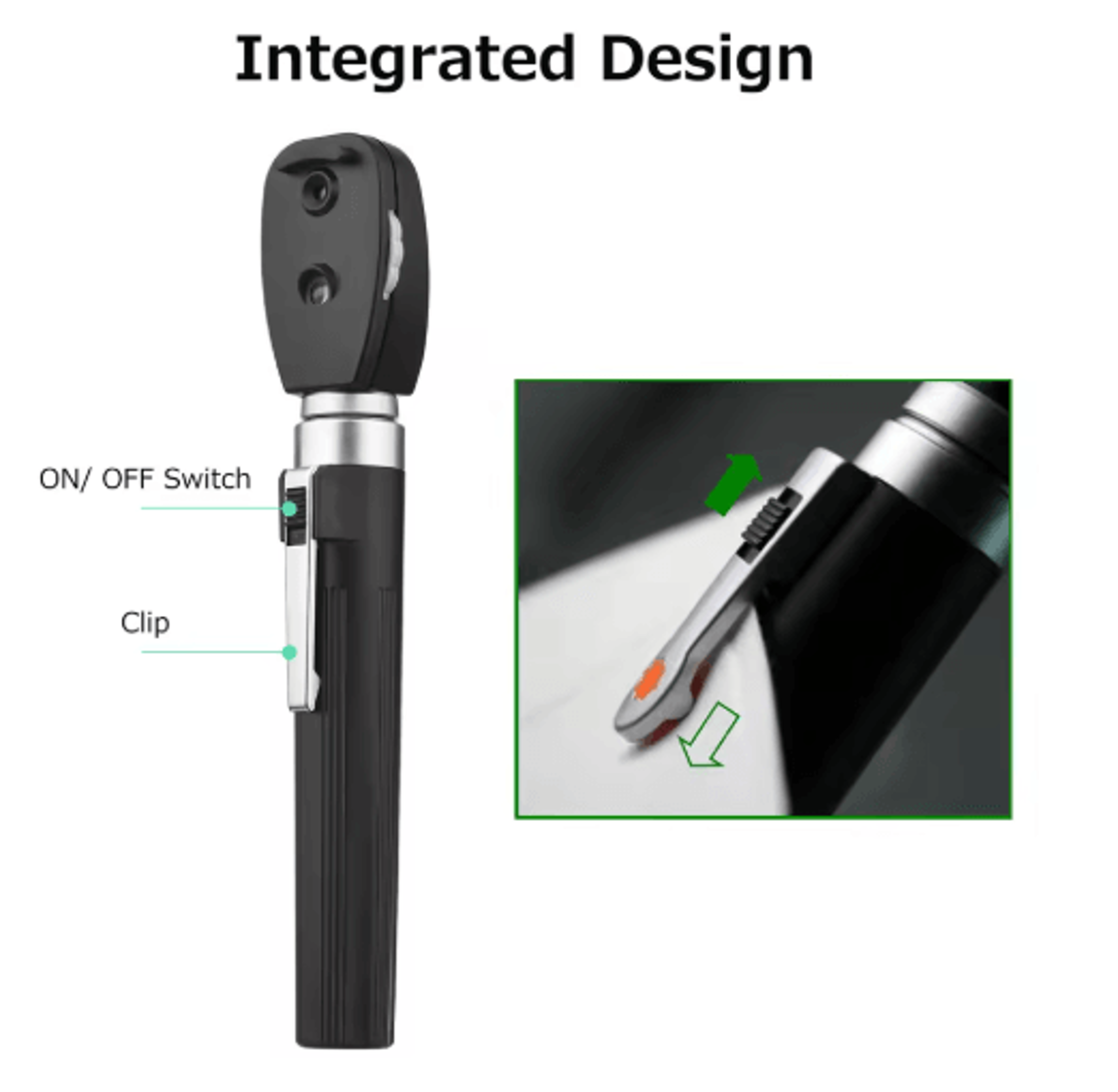 portable direct ophthalmoscope – handheld eye examination tool with 5 apertures
