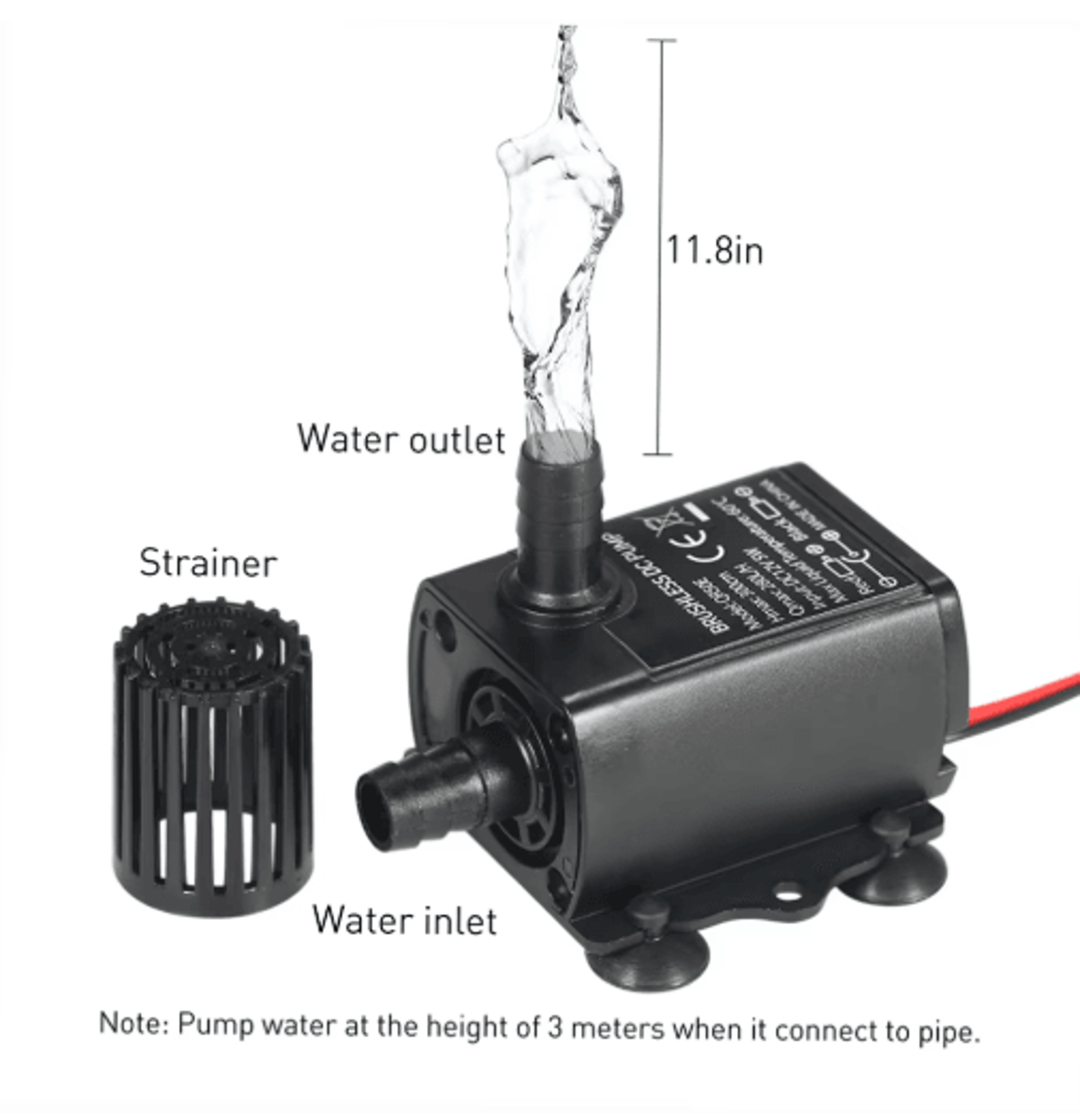 Mini USB Submersible Water Pump  UltraQuiet 5V Brushless Fountain Pump With Adjustable Flow 4