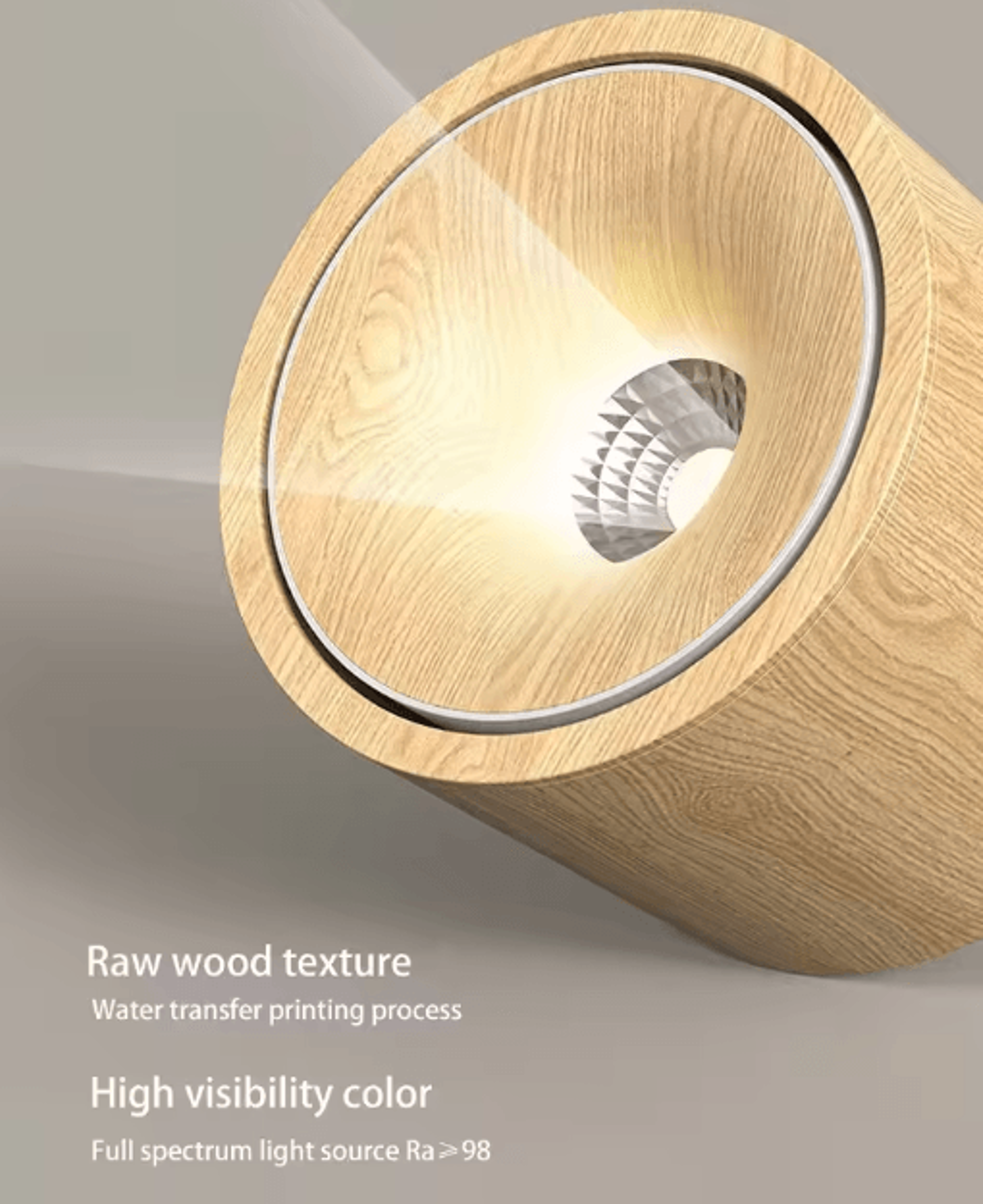 Wood Grain Adjustable Ceiling Spotlight  Rotatable Indoor Lamp For Bedroom  Hallway 5