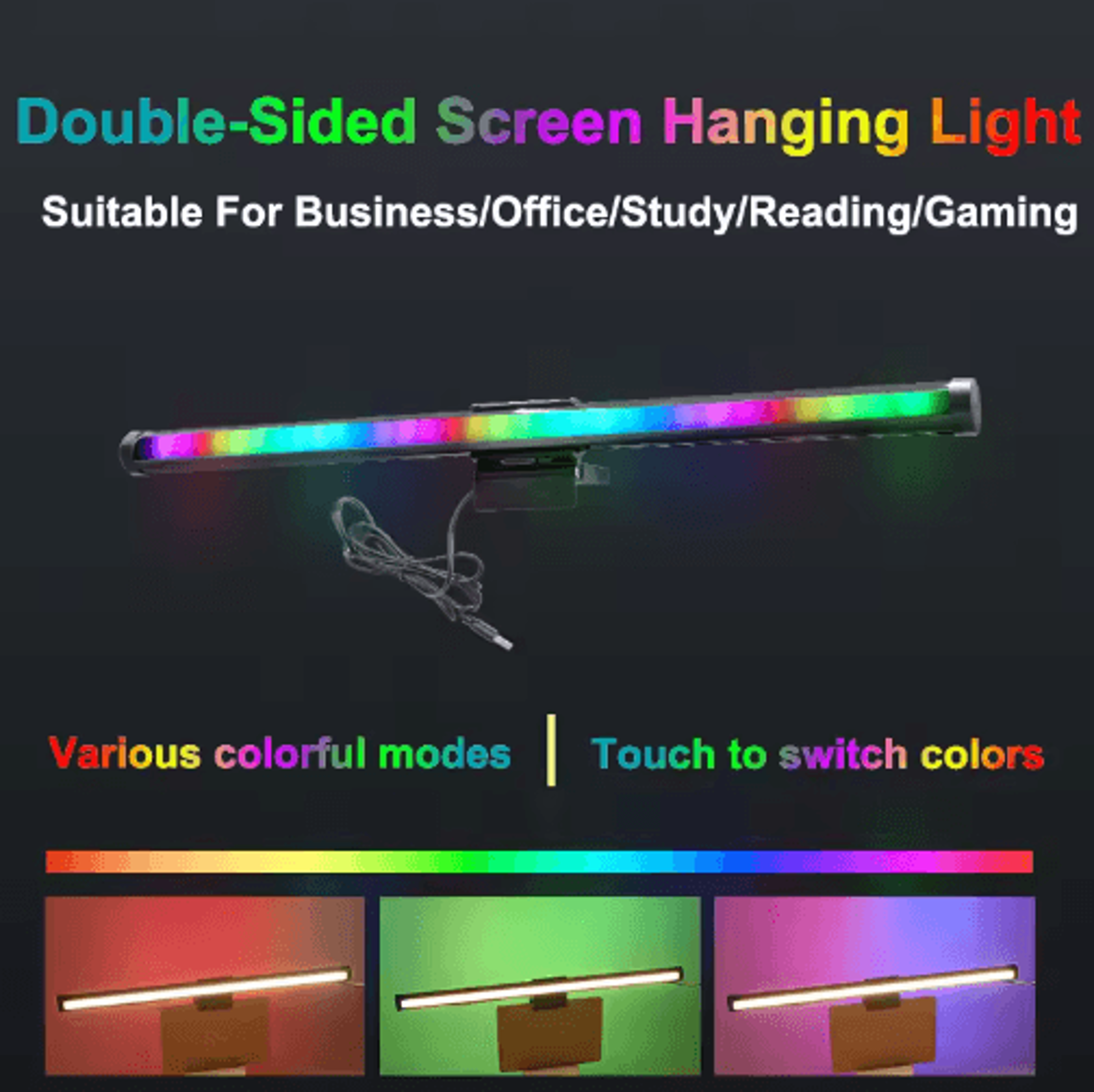DC 5V Touch Control RGB Desk Lamp  Ambient Background Light For Study  Home 7