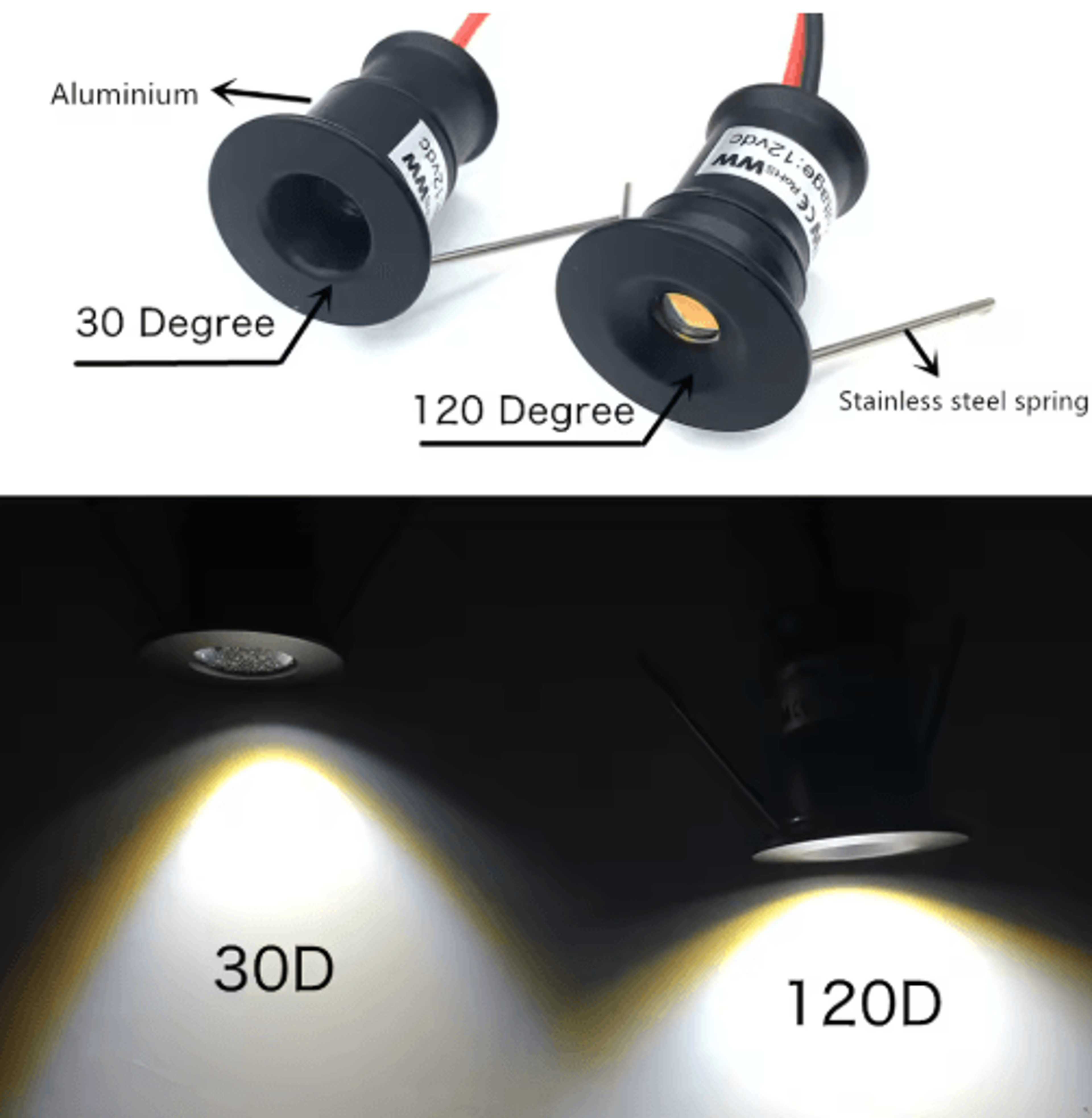 1W Mini LED Recessed Spotlight  Compact Cabinet  Stair Downlight 4