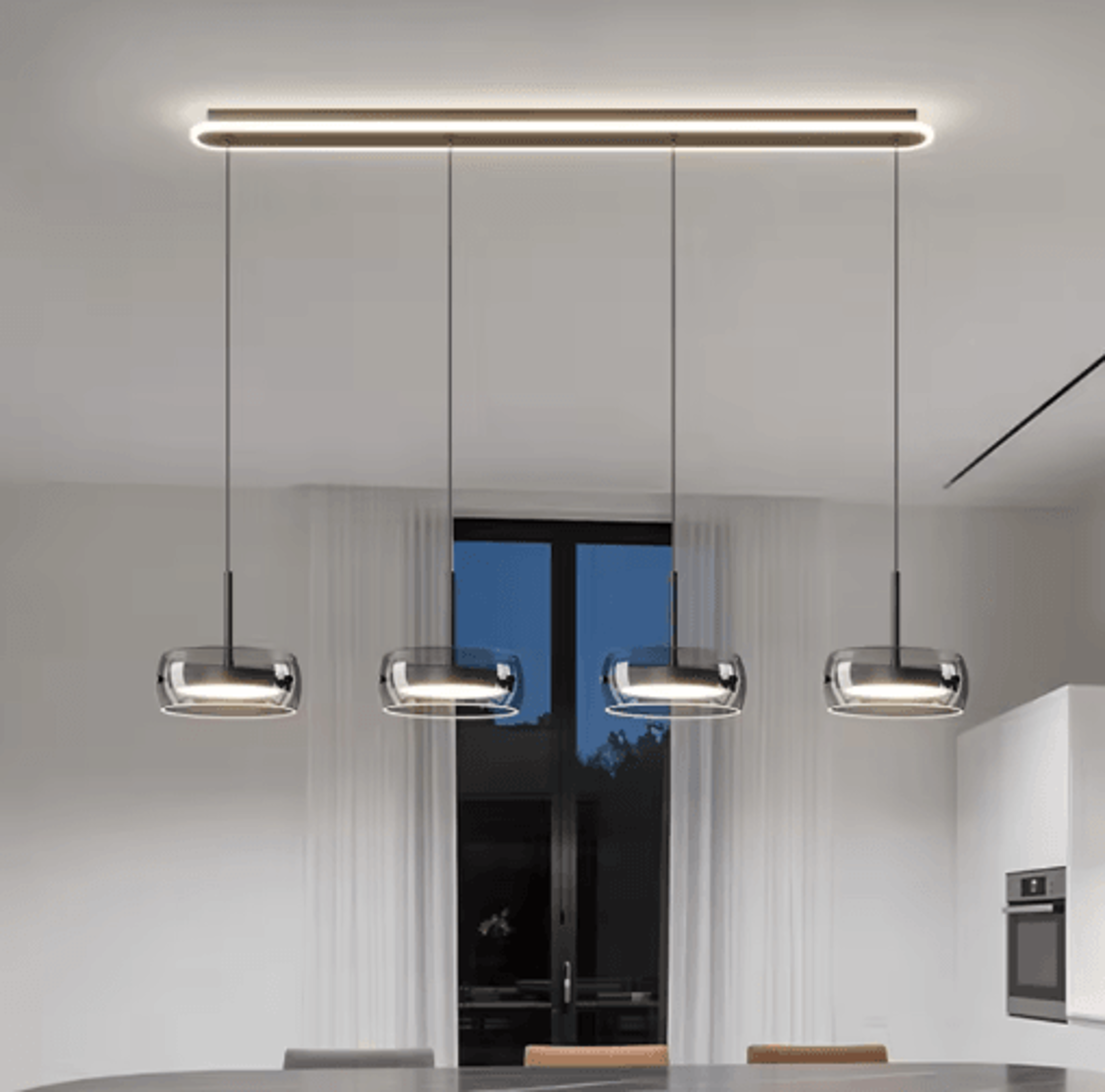 Modern LED Pendant Chandelier  Elegant Hanging Ceiling Light For Dining Room  Living Room 5