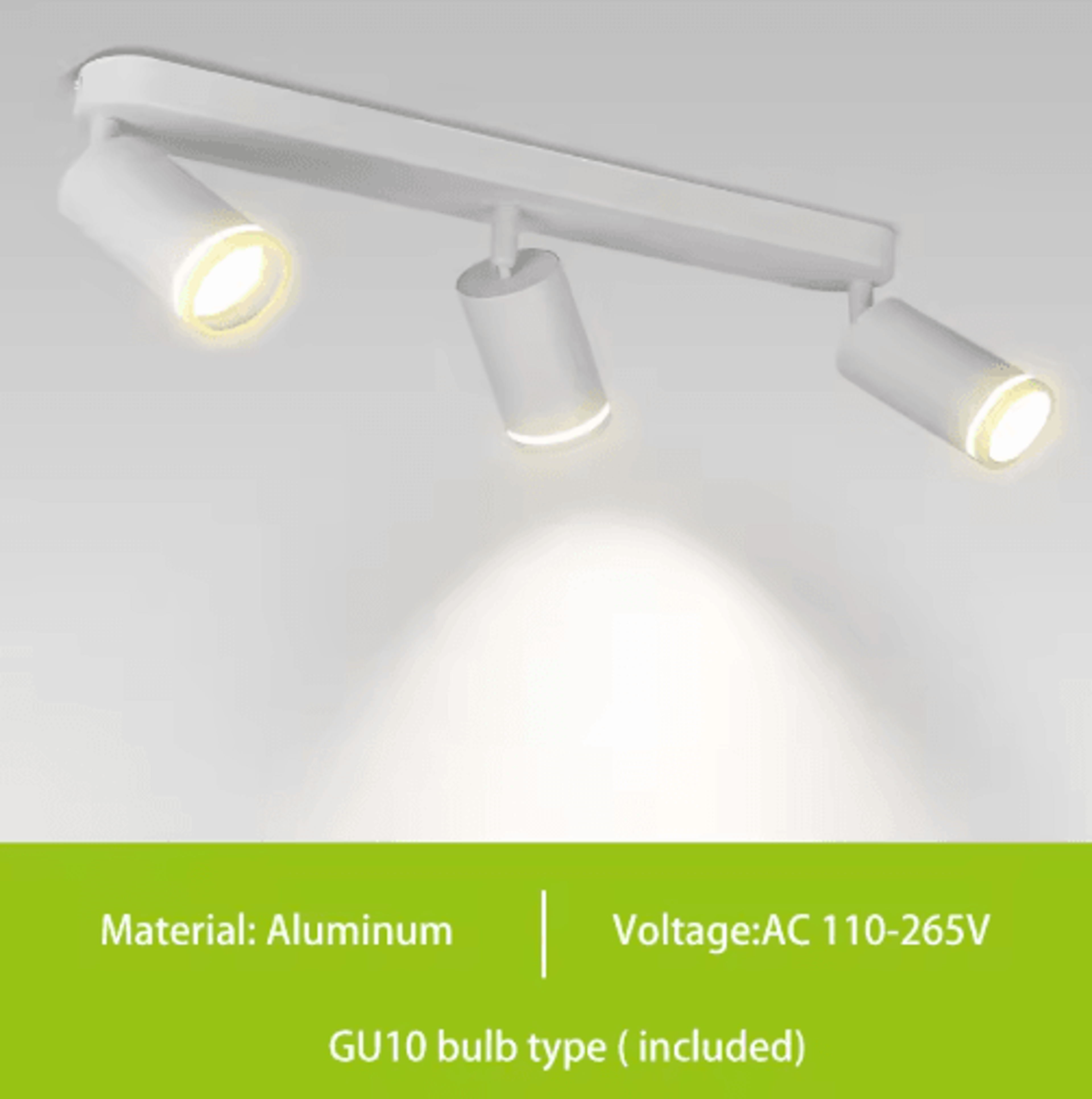 GU10 LED Track Spotlight  3Color COB Ceiling Light For Home  Commercial Spaces 3