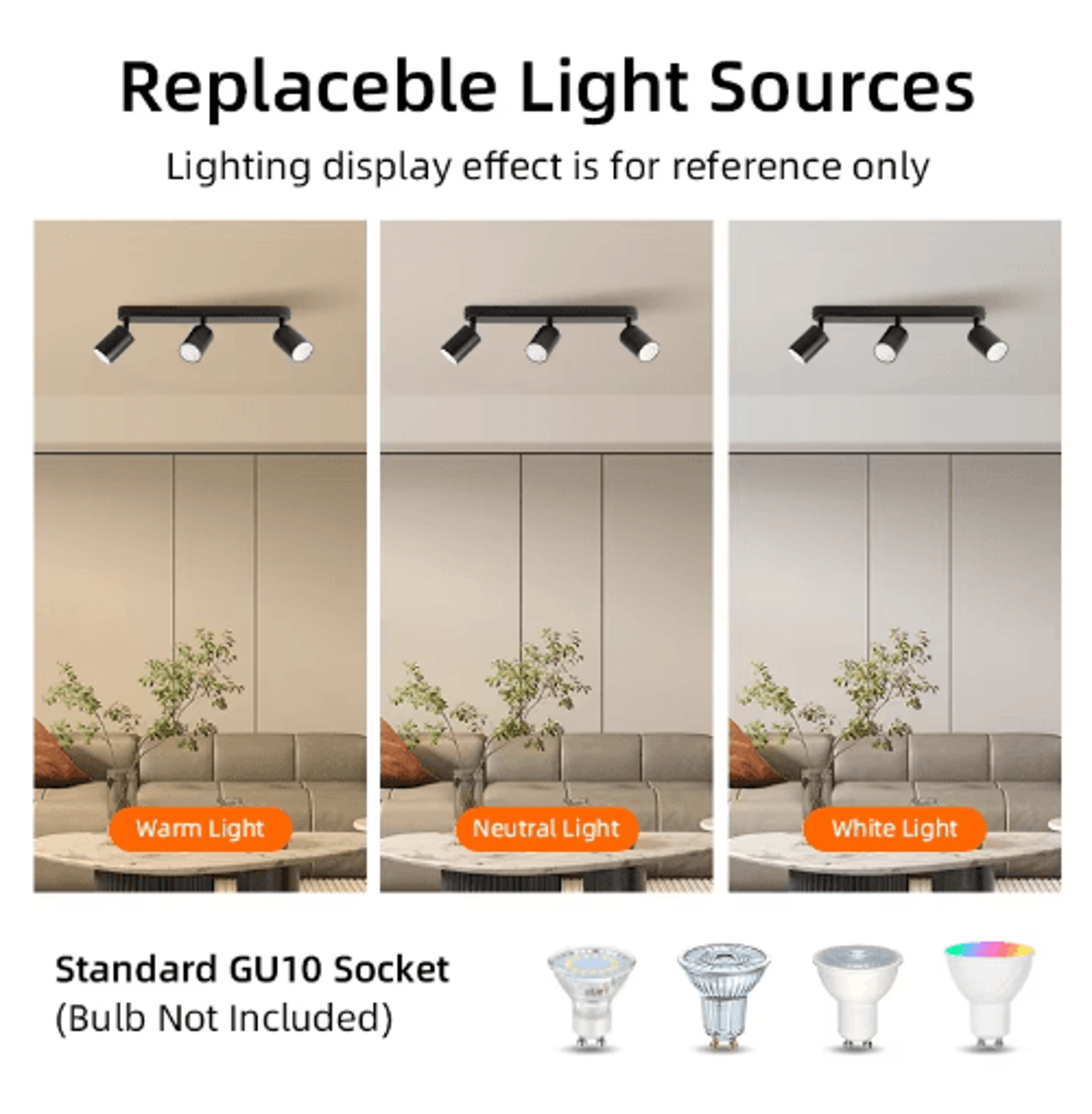 GU10 LED Track Spotlight  3Color COB Ceiling Light For Home  Commercial Spaces 14