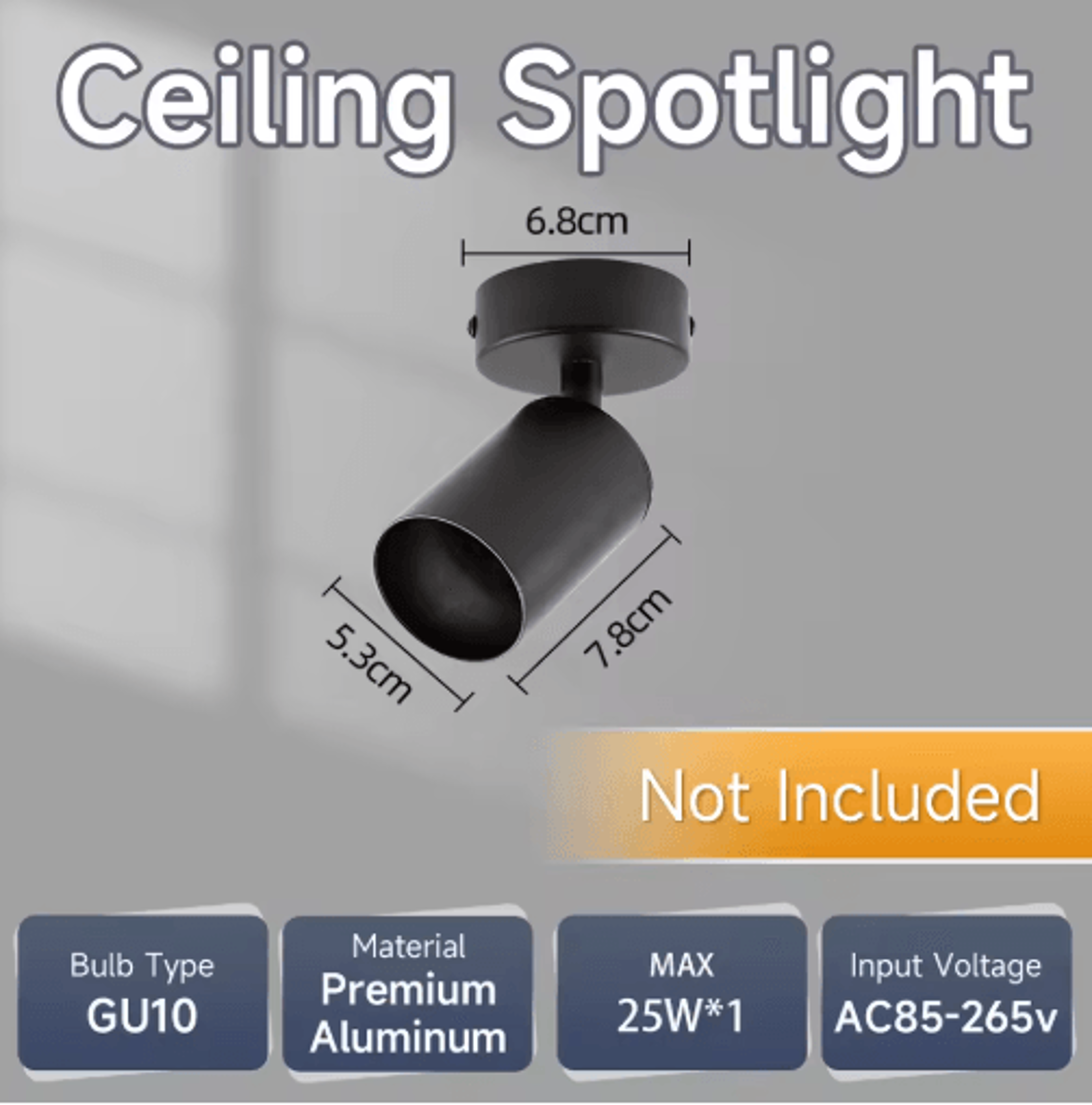 GU10 LED Ceiling Spotlight  Modern Replaceable Bulb Track Light For Home 5