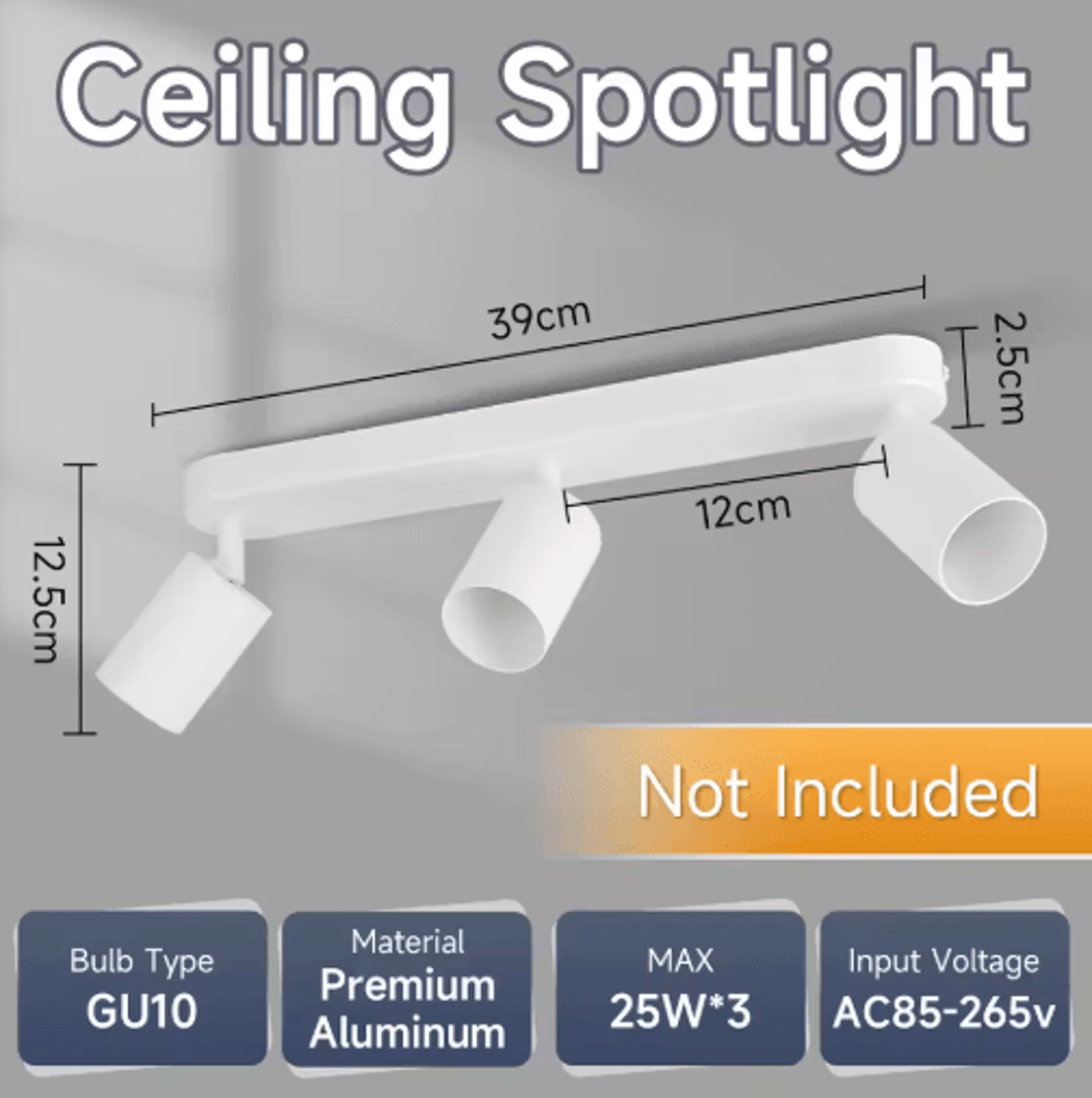 GU10 LED Ceiling Spotlight  Modern Replaceable Bulb Track Light For Home 3
