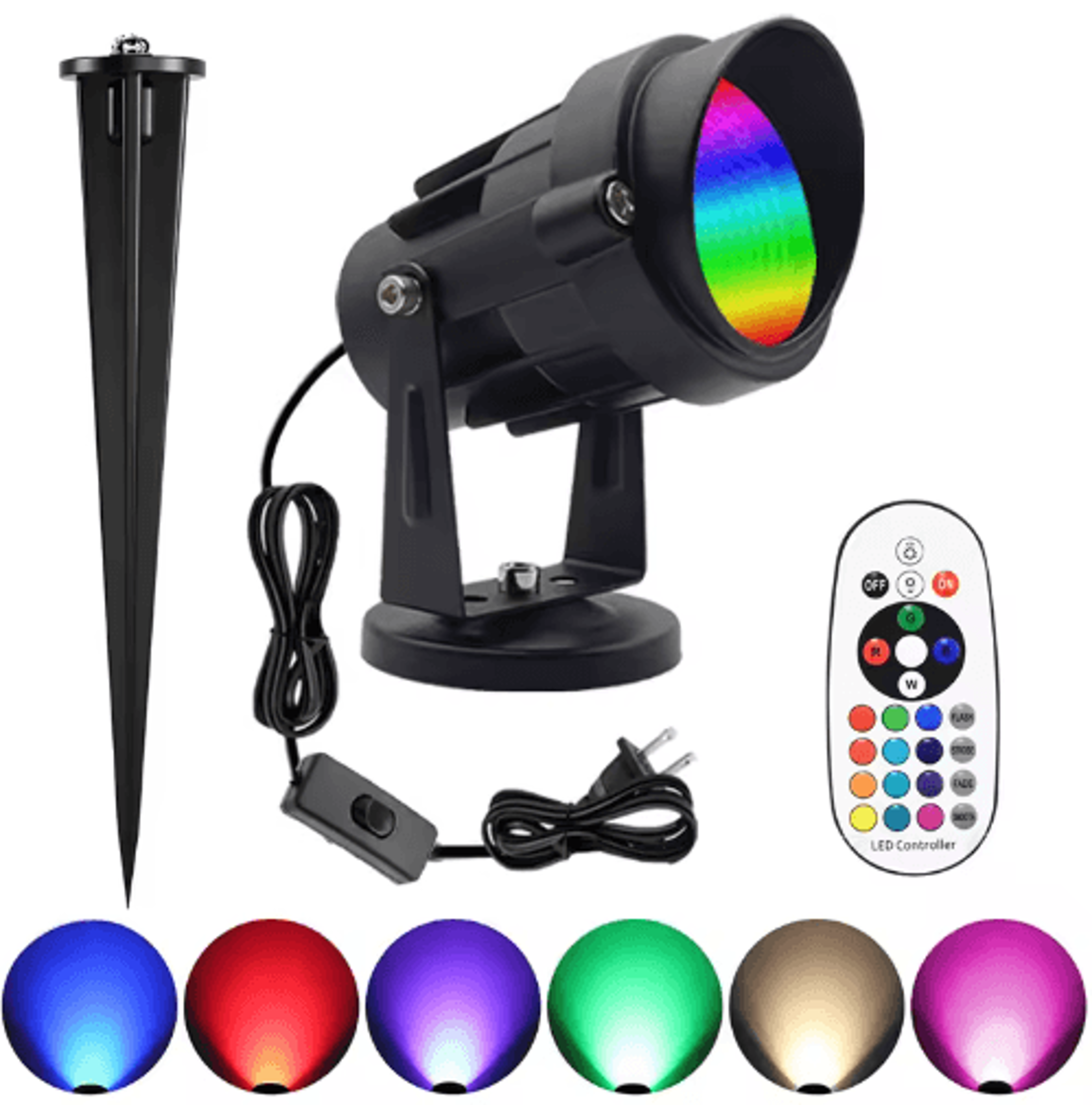 10W RGBW LED Spotlight  Remote Control Dimmable Accent Light For Artwork  Home 4