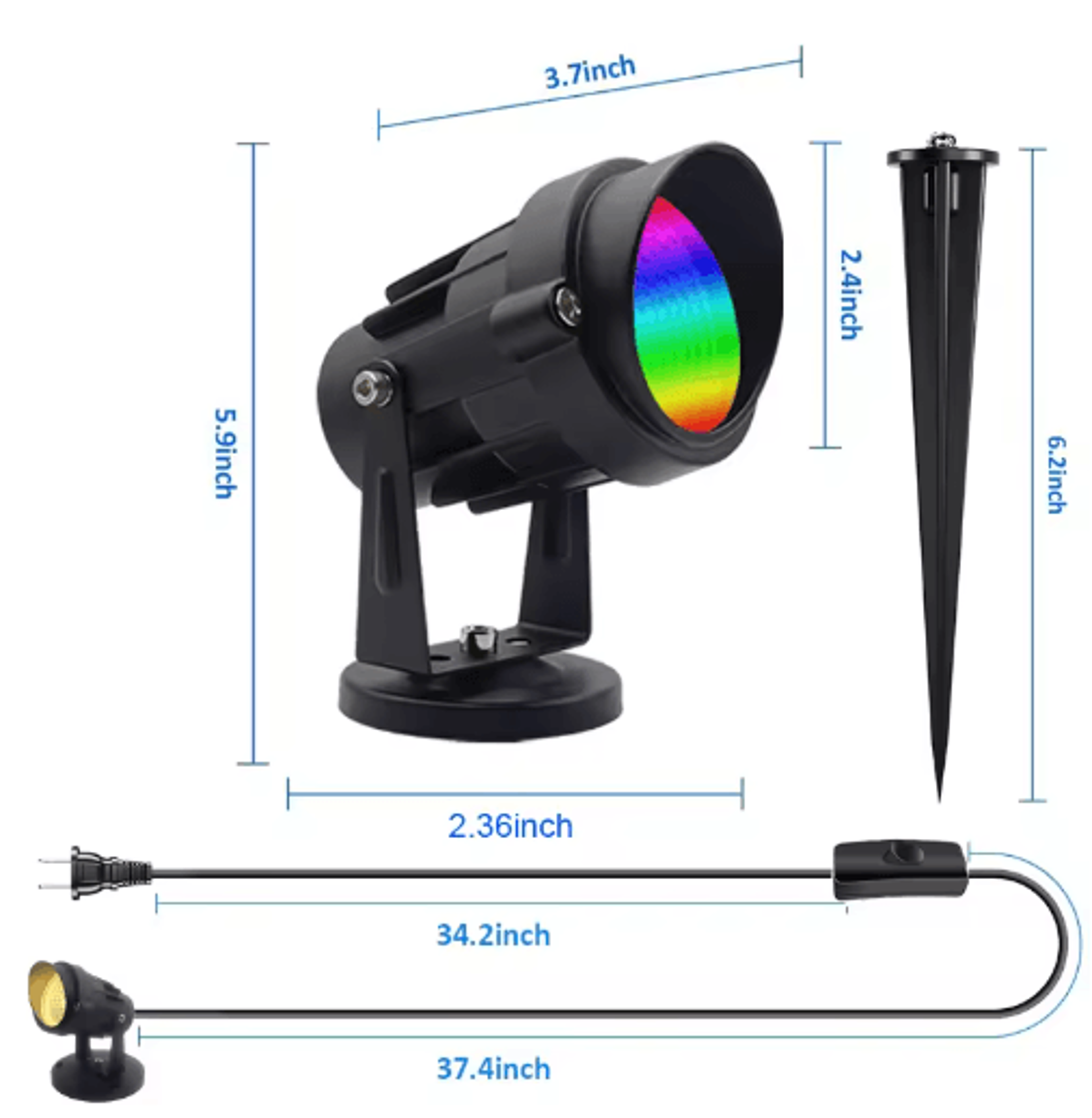 10W RGBW LED Spotlight  Remote Control Dimmable Accent Light For Artwork  Home 7