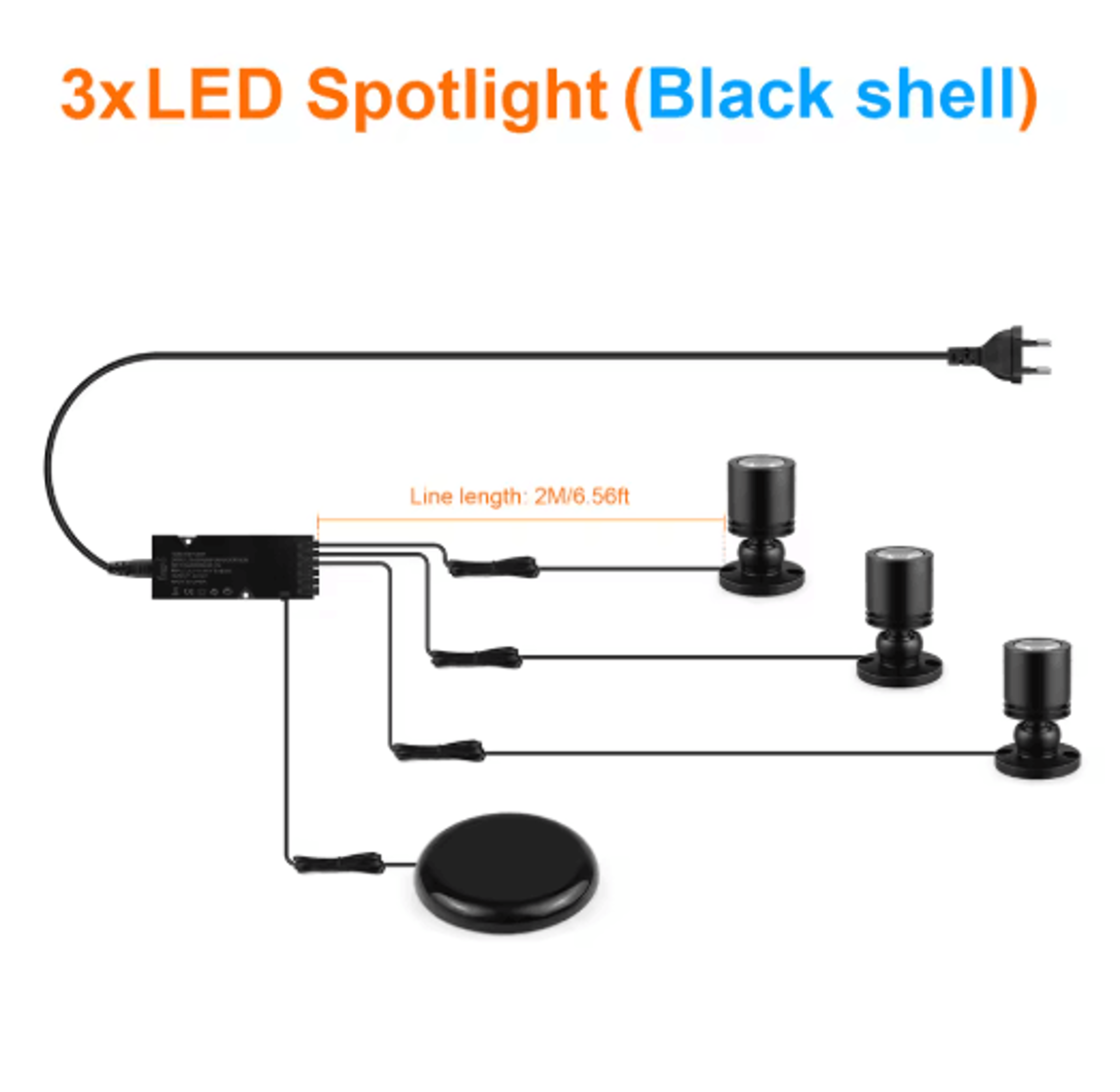 3W Touch Dimmable LED Spotlight  12V Mini Cabinet  Display Accent Light 3