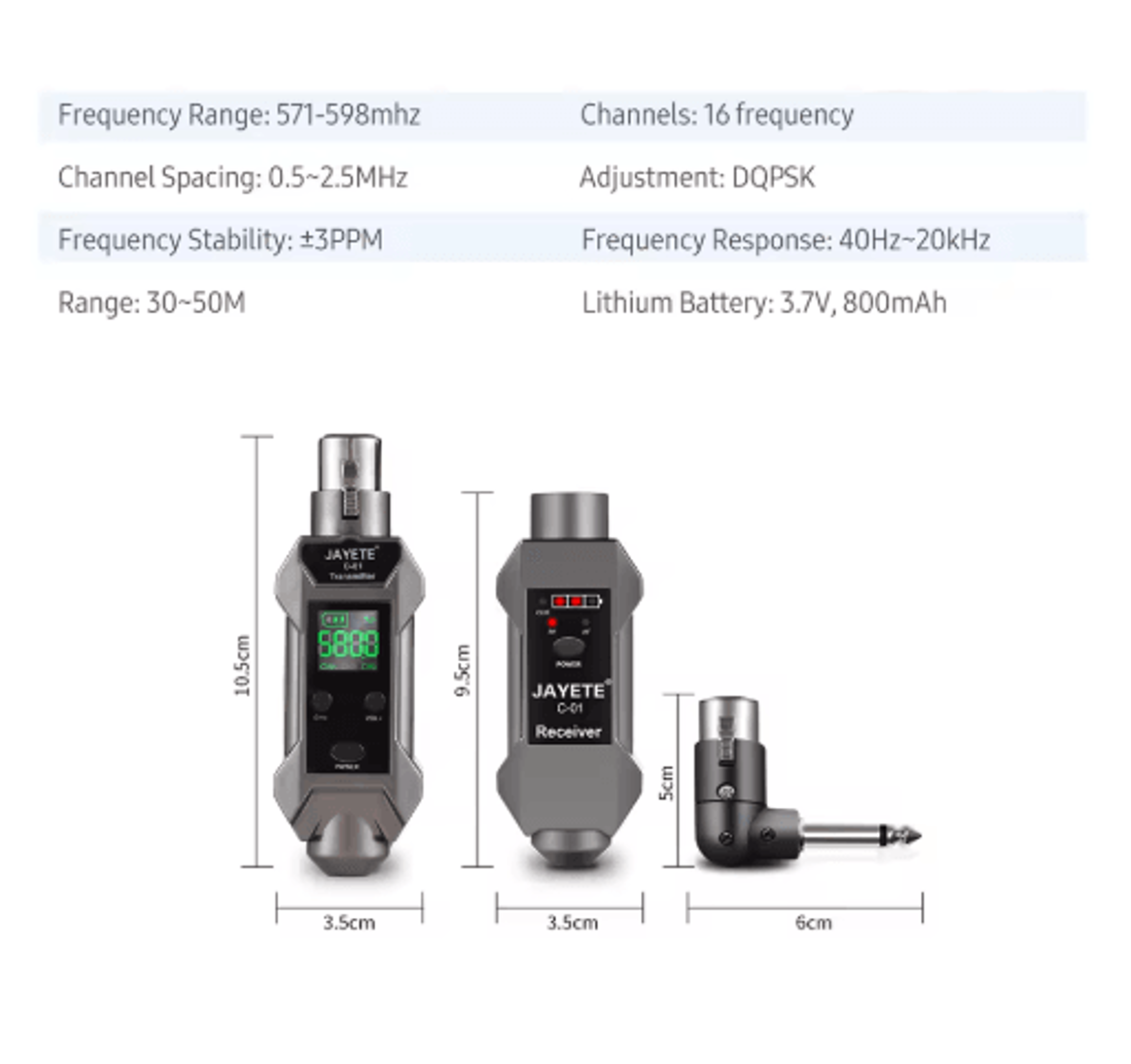 Wireless Microphone Converter System  UHF Transmitter  Receiver 571598MHz 1