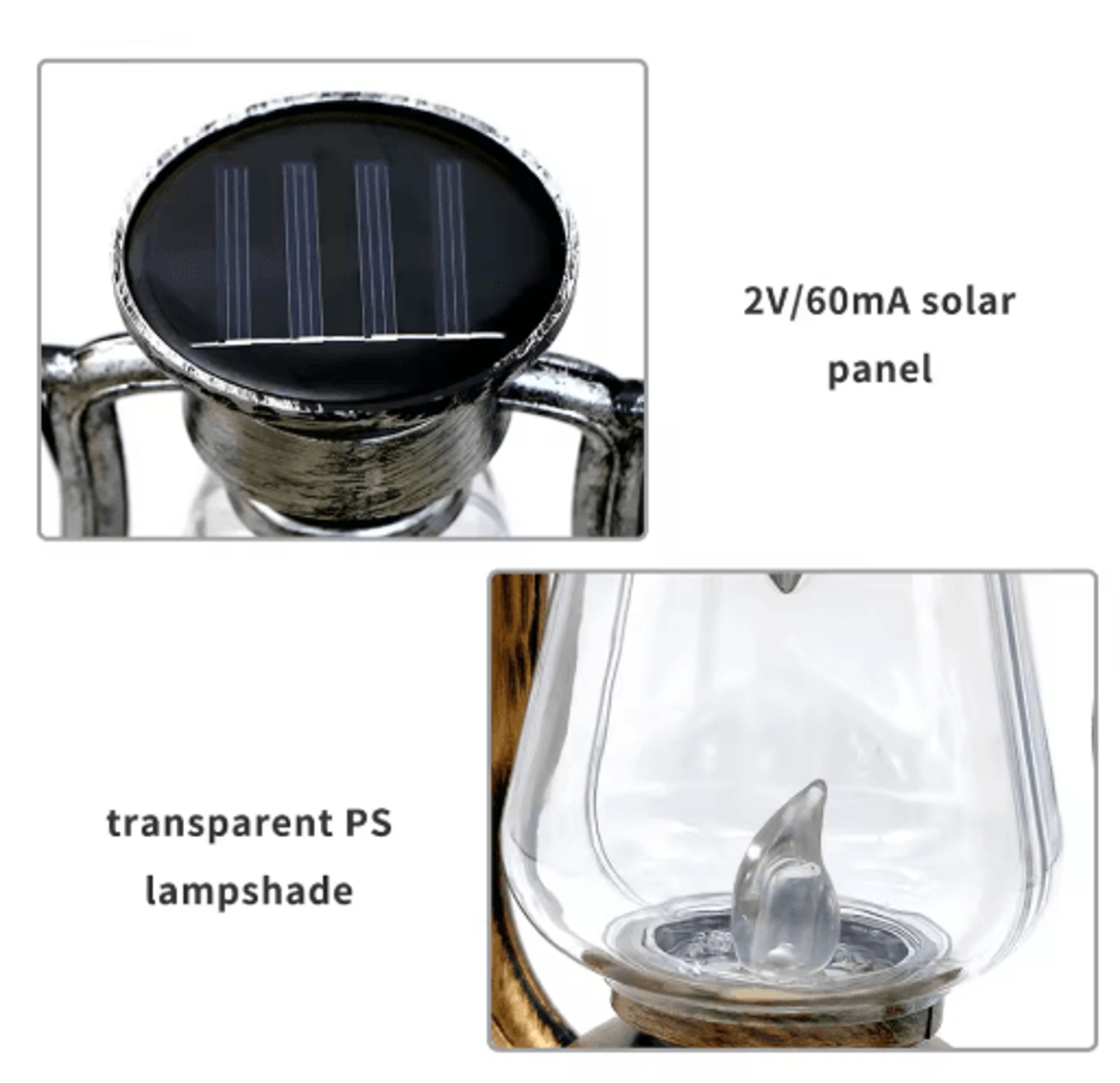 Solar Hanging Lantern  Flickering Flameless LED Candle Light For Patio  Garden 4