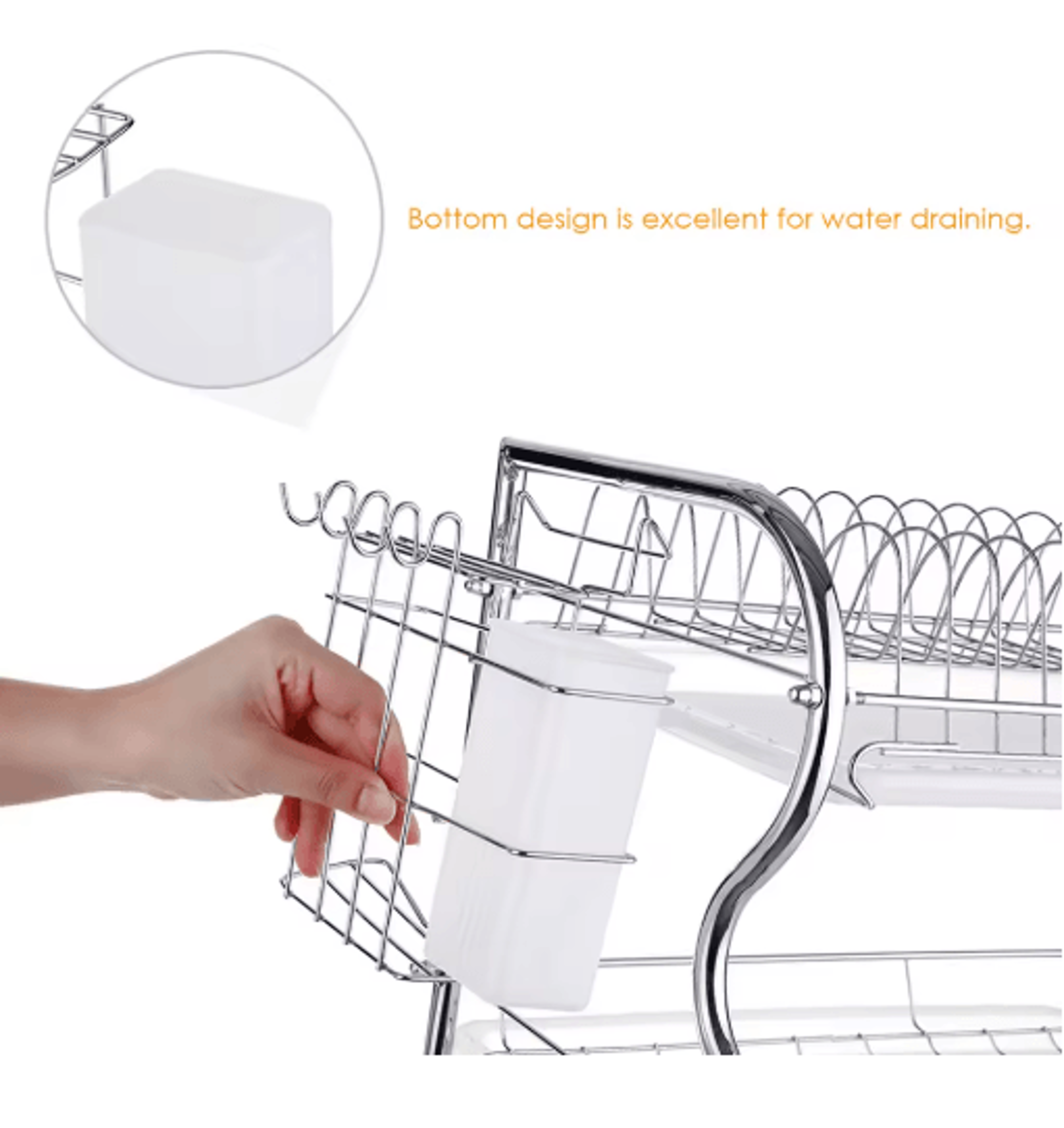 3Tier Kitchen Dish Drying Rack  MultiFunctional Dish Drainer With Utensil  Cutting Board Holders 1