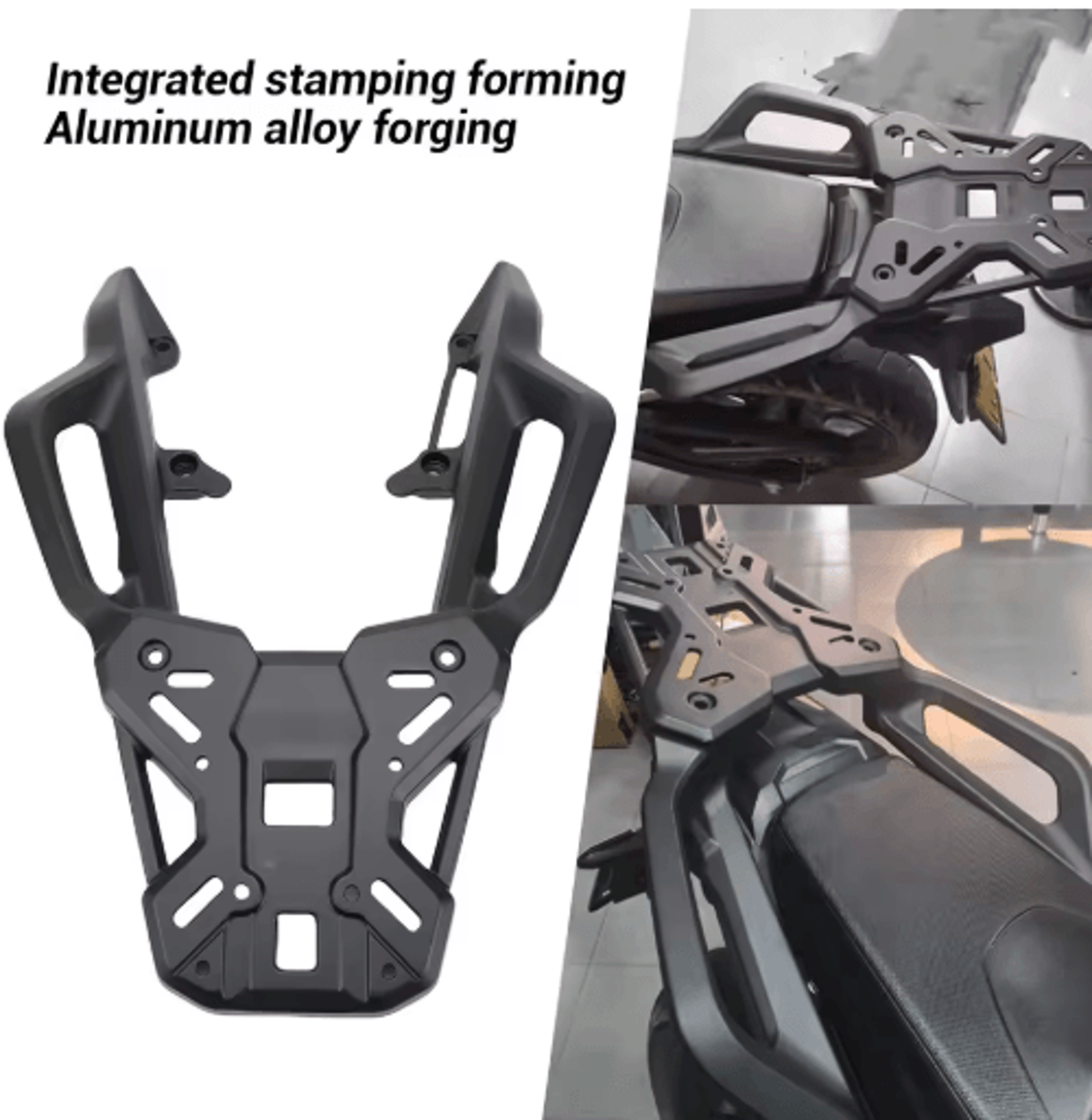 motorcycle rear luggage rack – black aluminum alloy cargo carrier for honda nc750x 2016–2025