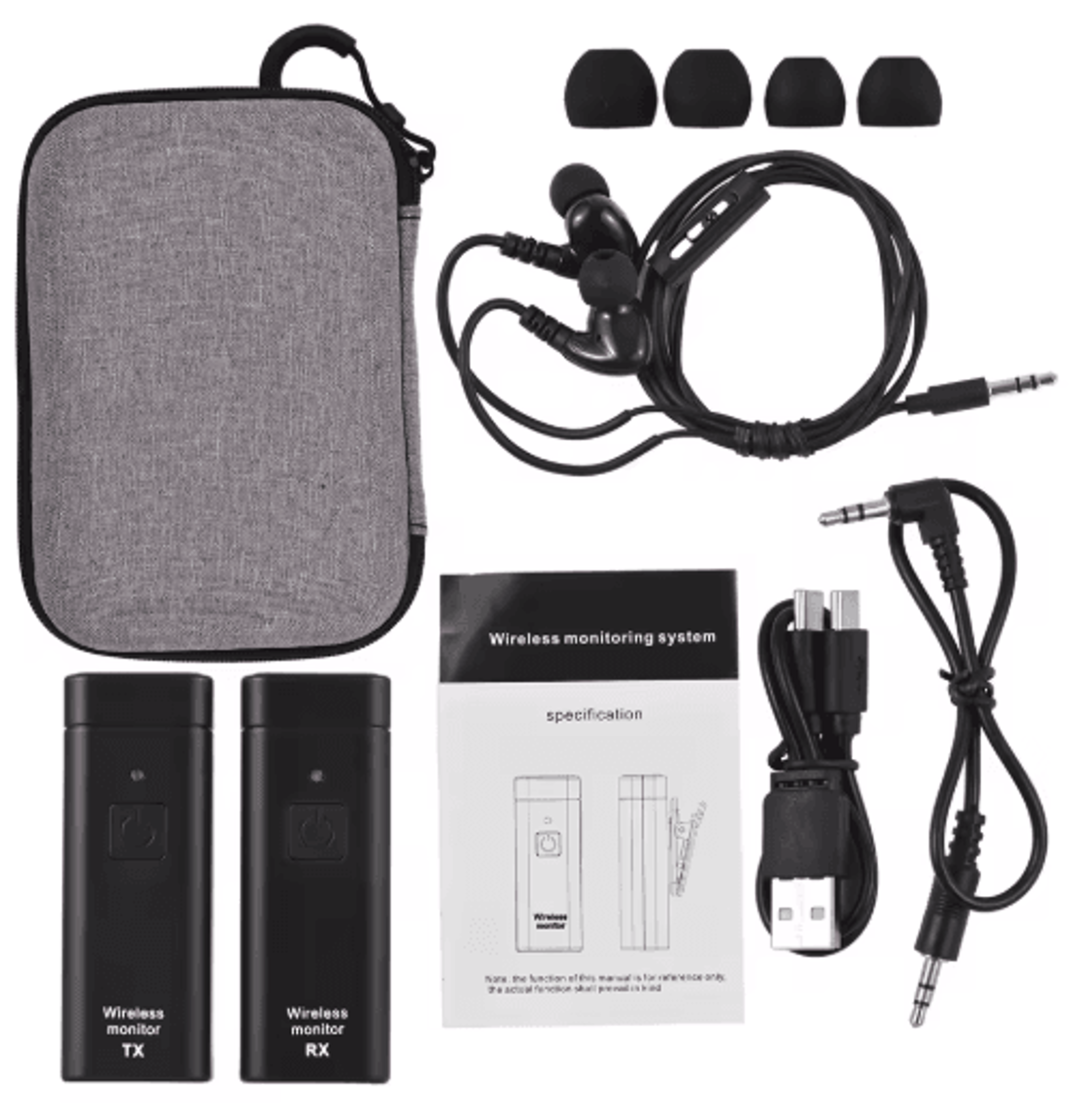 Wireless InEar Monitor System  Professional UHF Stereo IEM Transmitter  Receiver 1