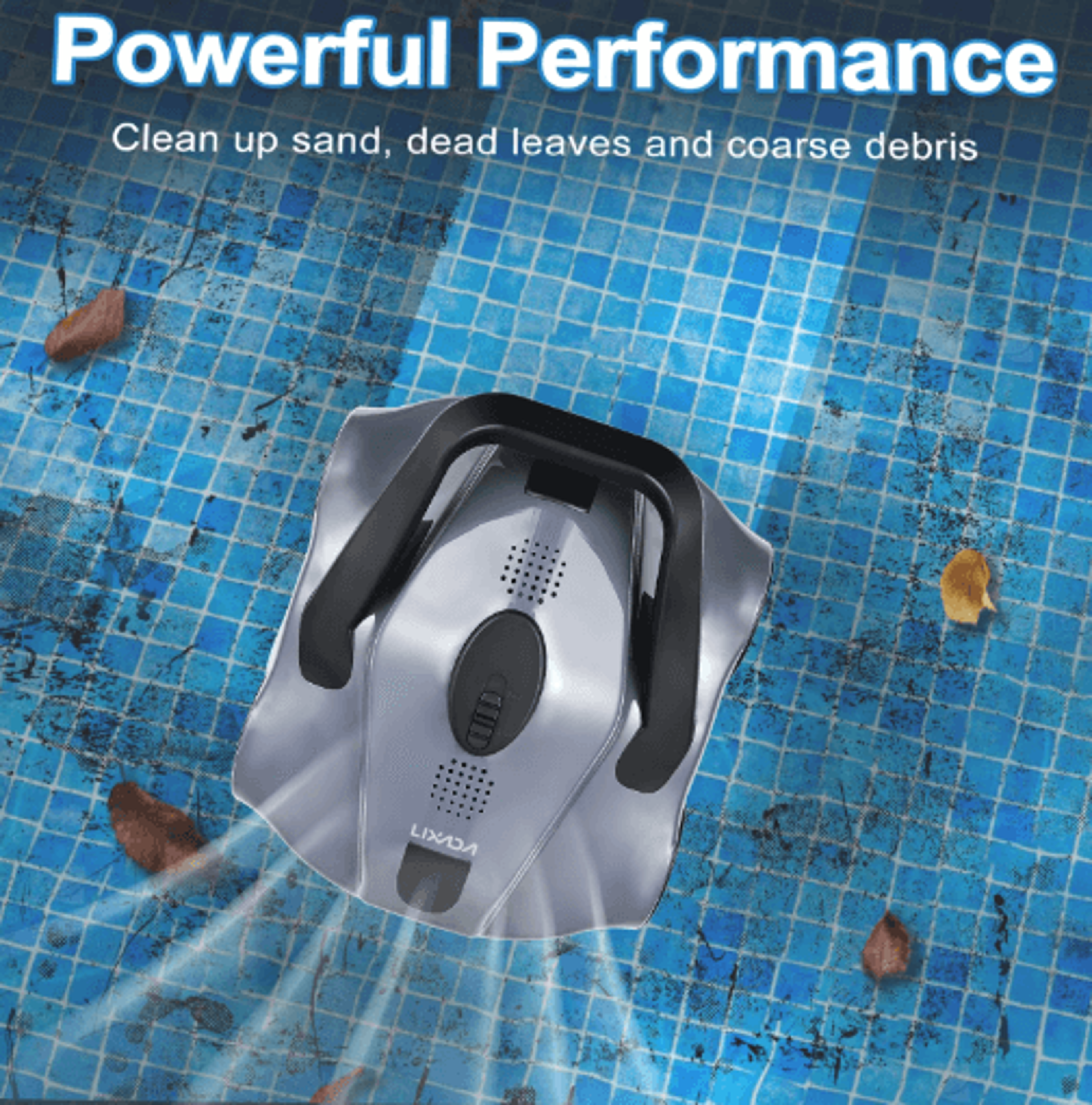 cordless robotic pool cleaner – automatic pool vacuum for in-ground flat pools