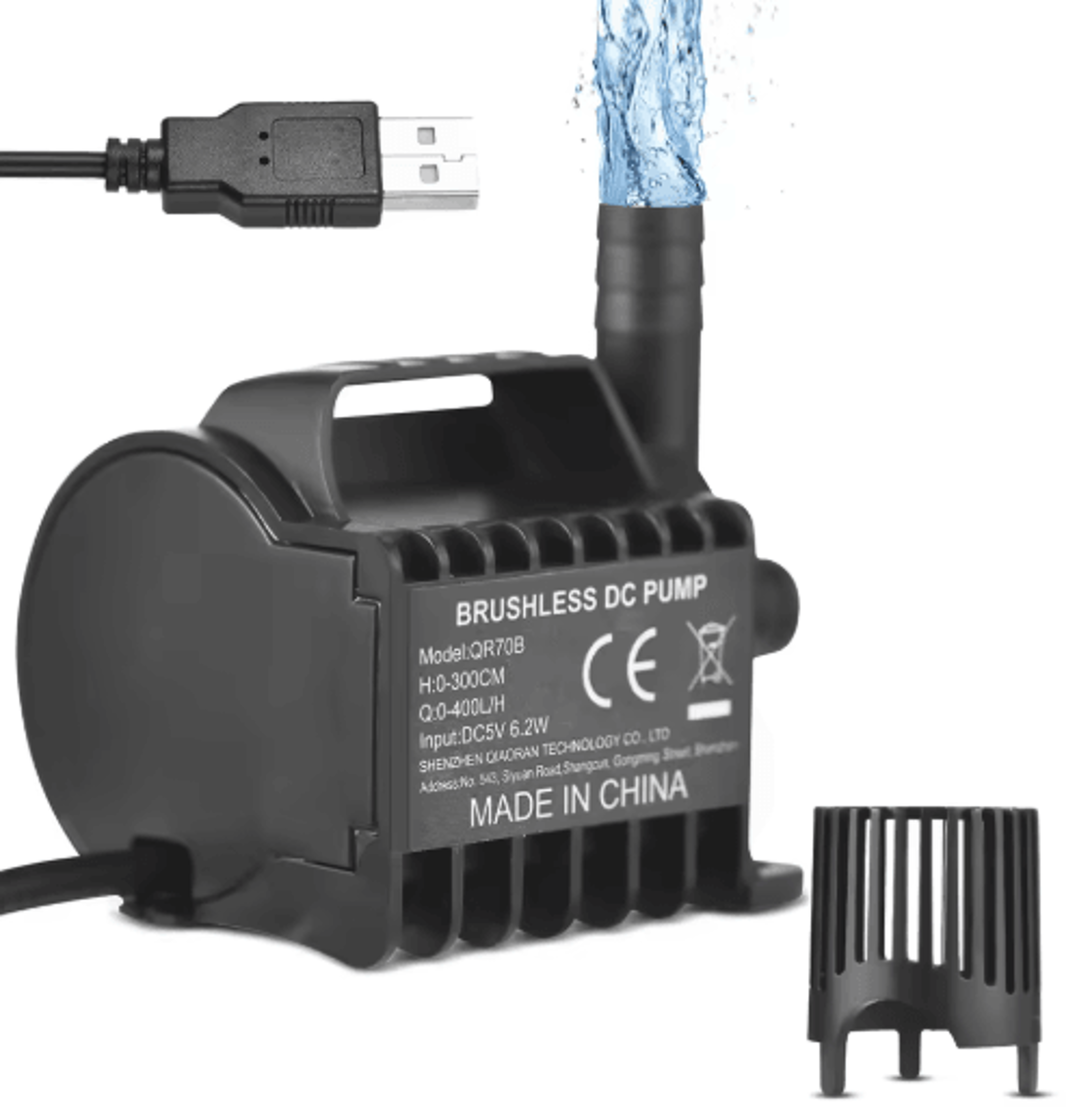 400l/h usb submersible water pump – mini fountain pump with 9.8ft lift