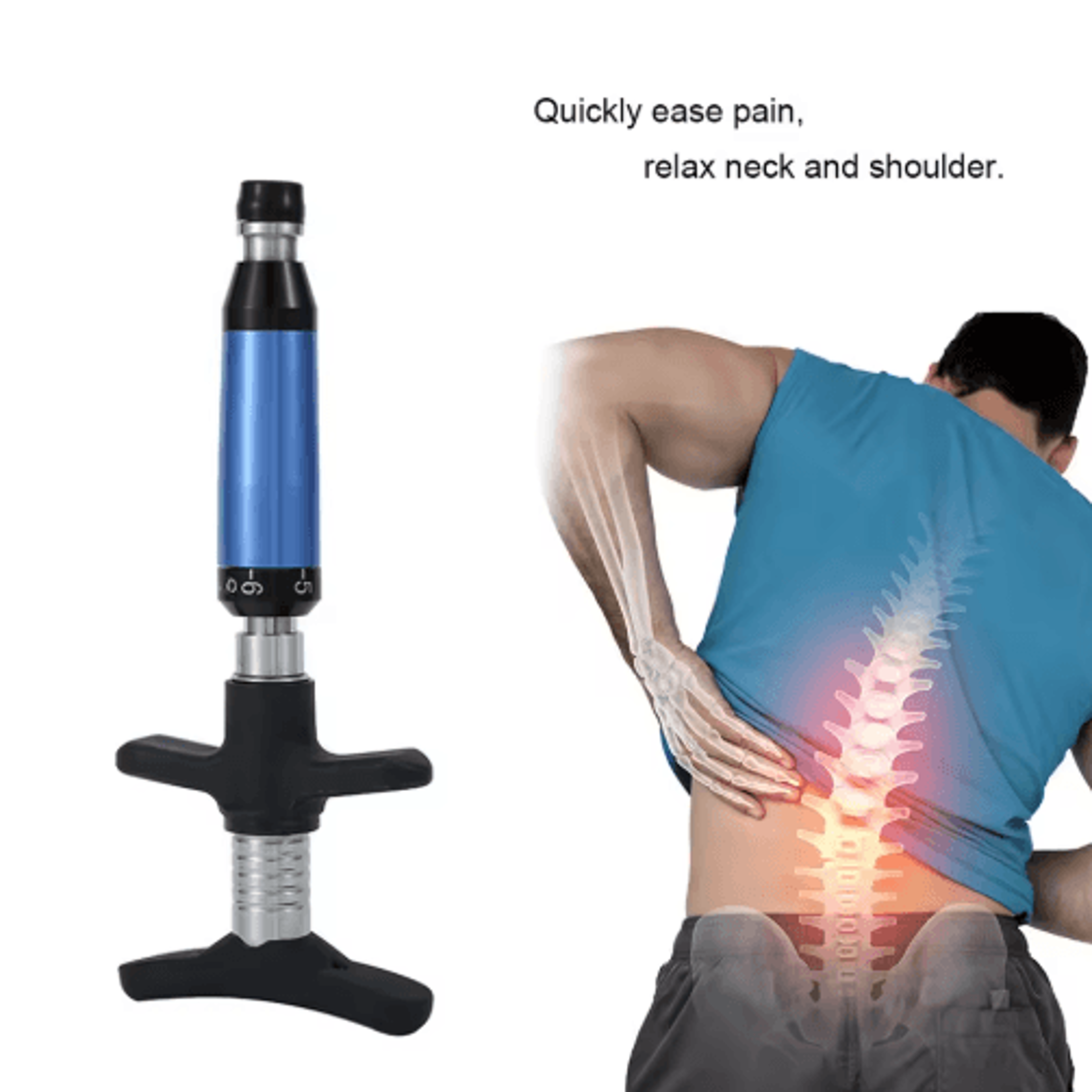 manual chiropractic adjusting tool – 6-level adjustable spine massage instrument