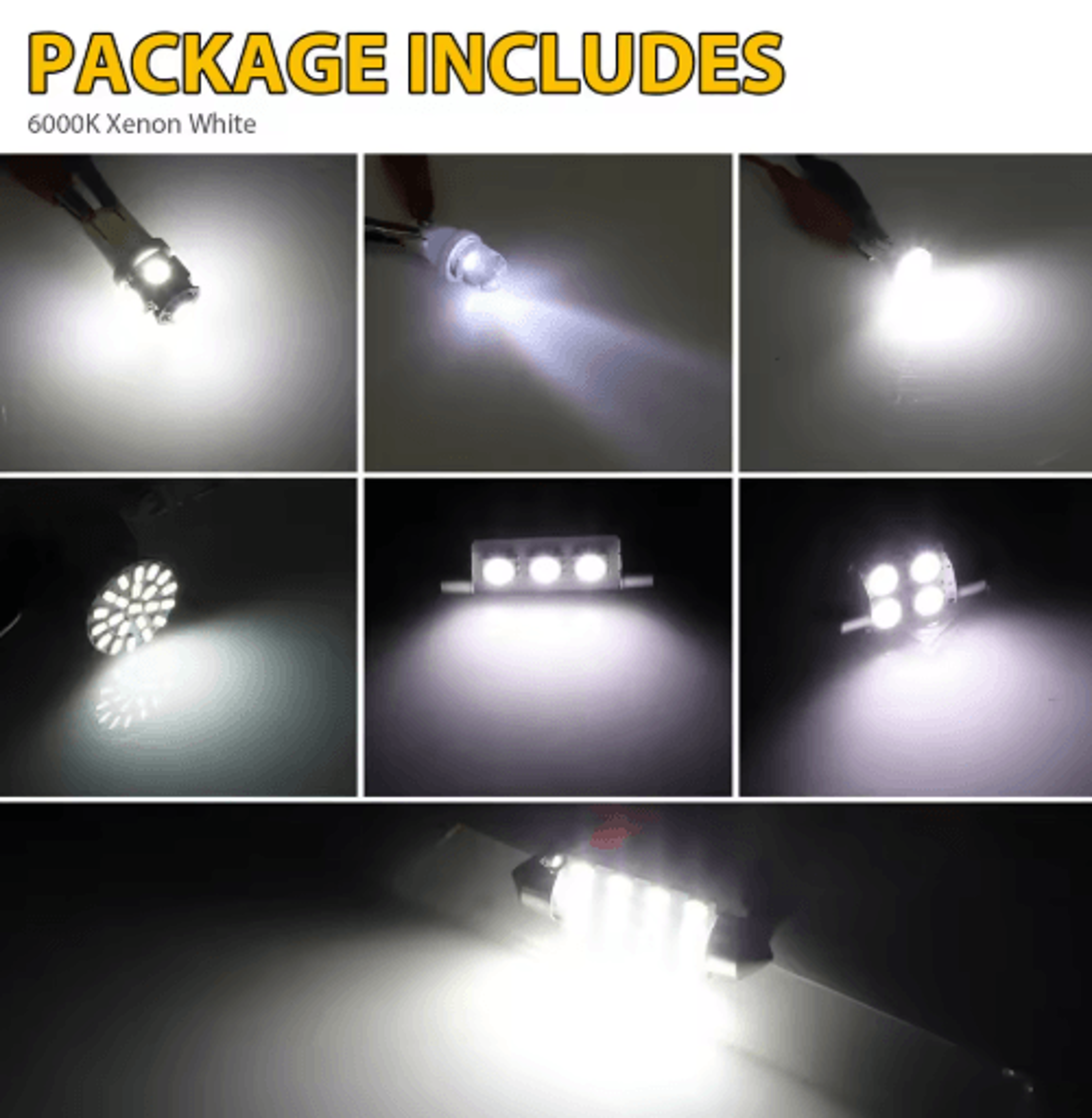 Car LED Interior Light Bulb Kit  Replacement Lights For Dome Map Trunk  License Plate 3