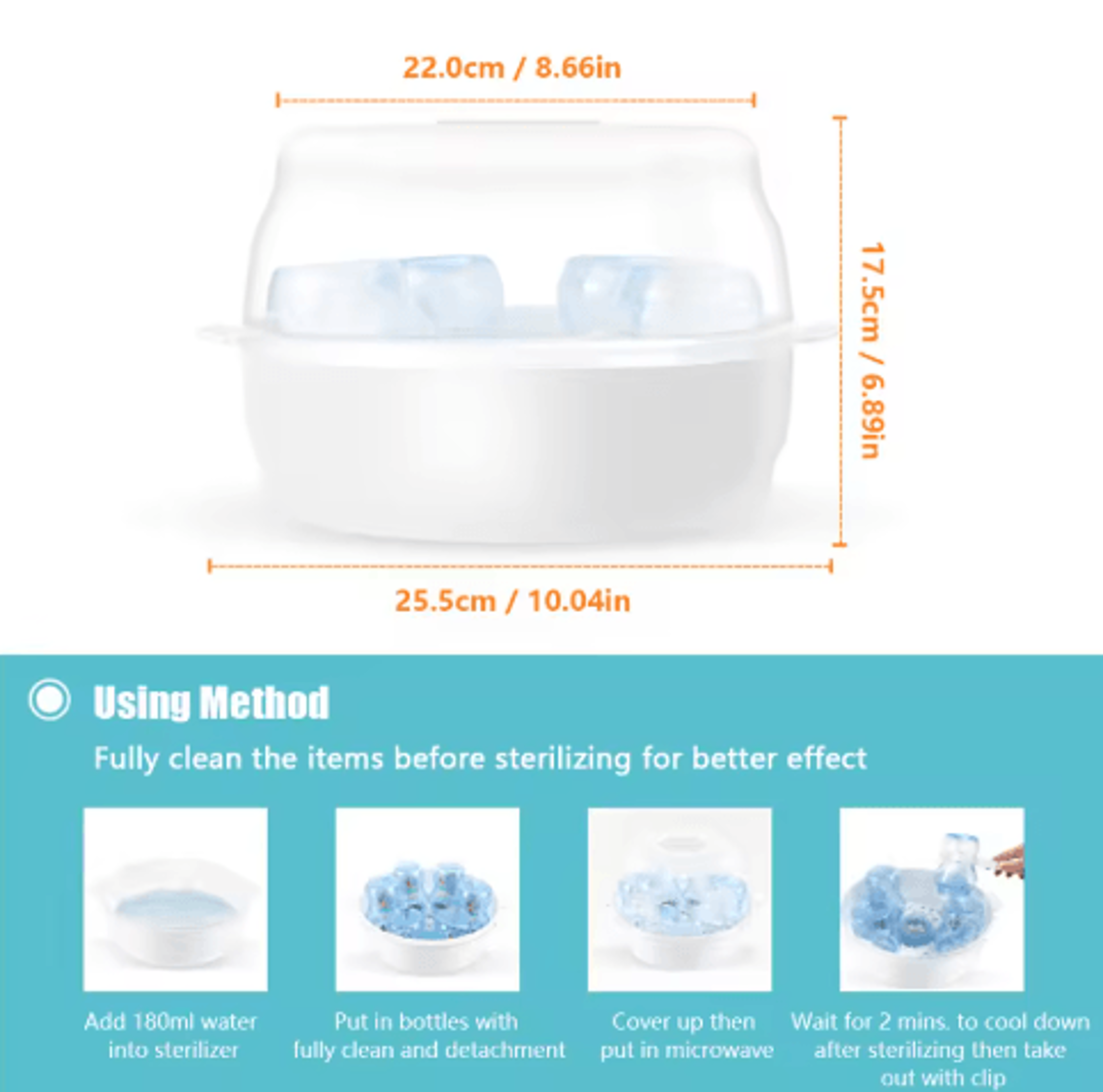 Microwave Baby Bottle Steam Sterilizer  6Bottle Capacity For Bottles  Pacifiers 4