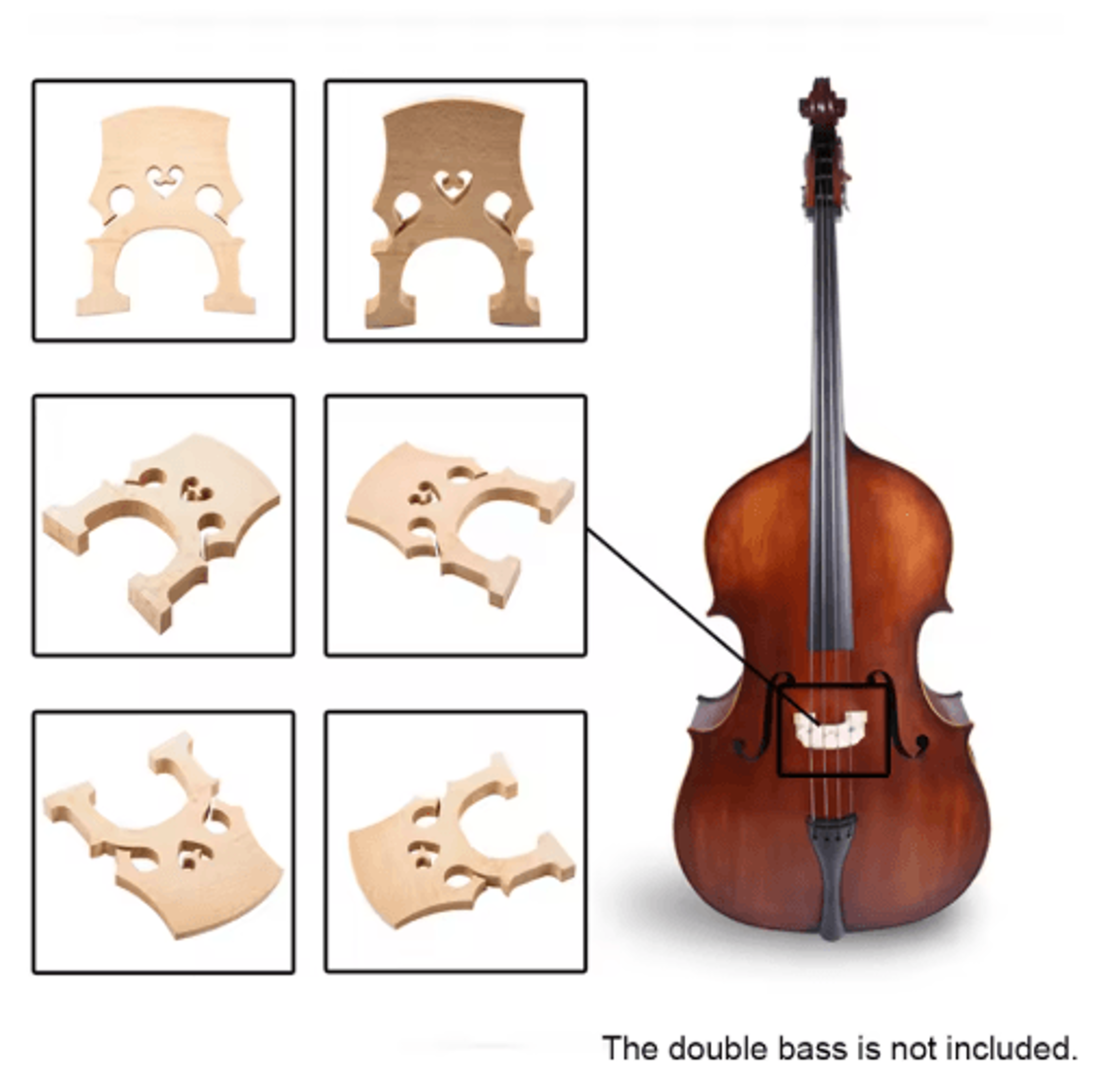 3/4 maple double bass bridge – replacement upright bass bridge