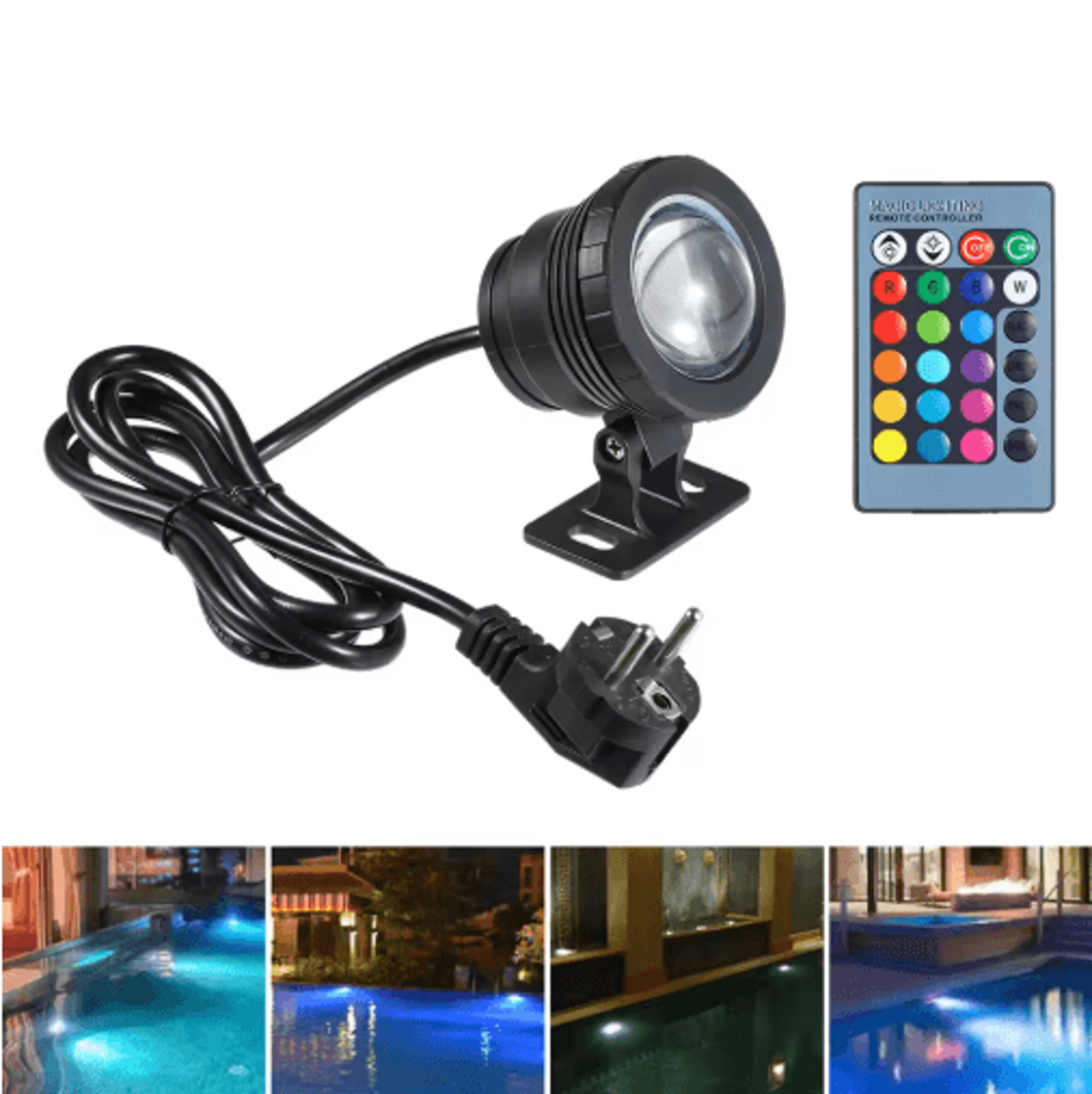 rgb led underwater light – 16-color waterproof pool & aquarium lamp with remote