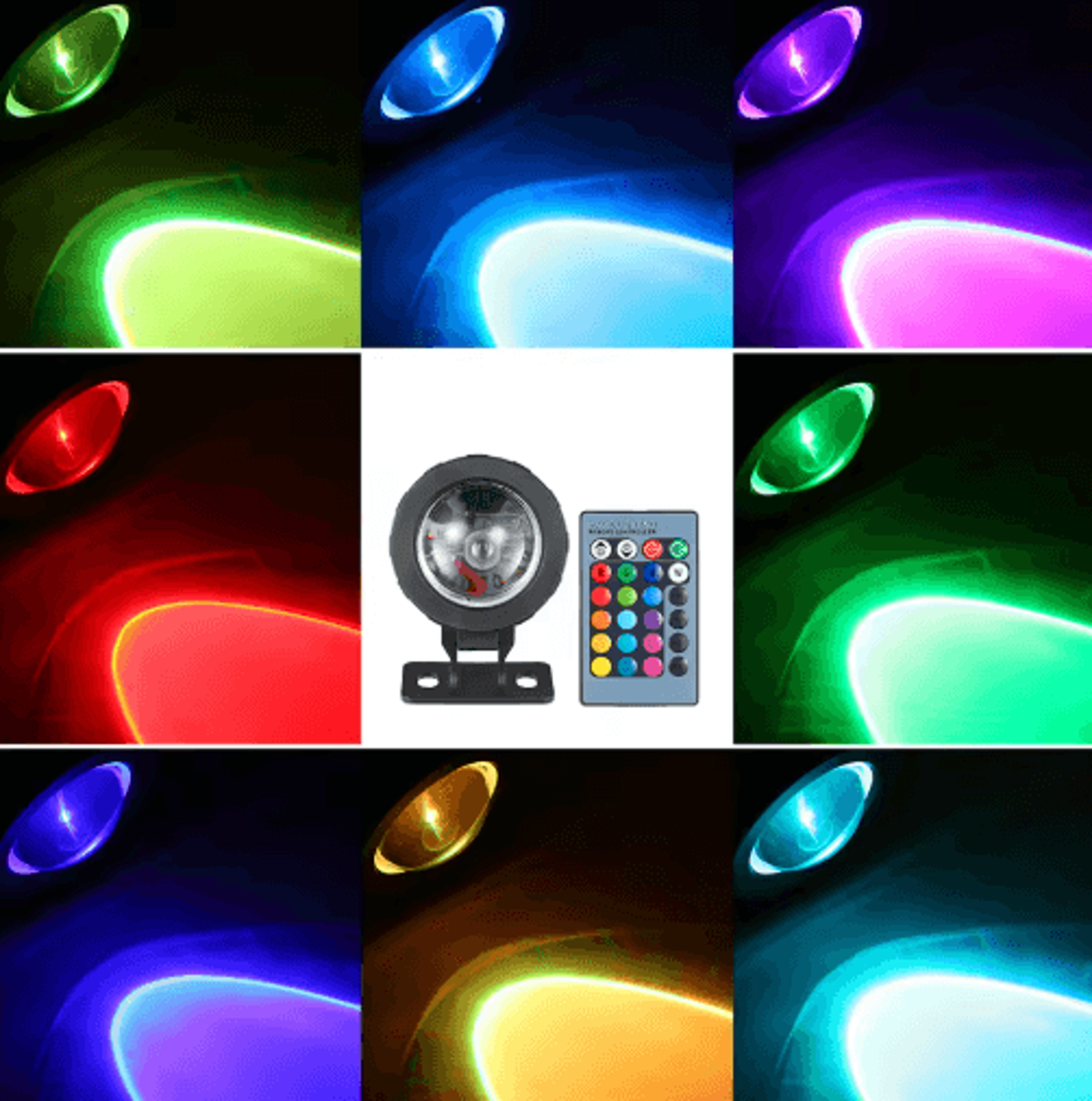 RGB LED Underwater Light  16Color Waterproof Pool  Aquarium Lamp With Remote 5