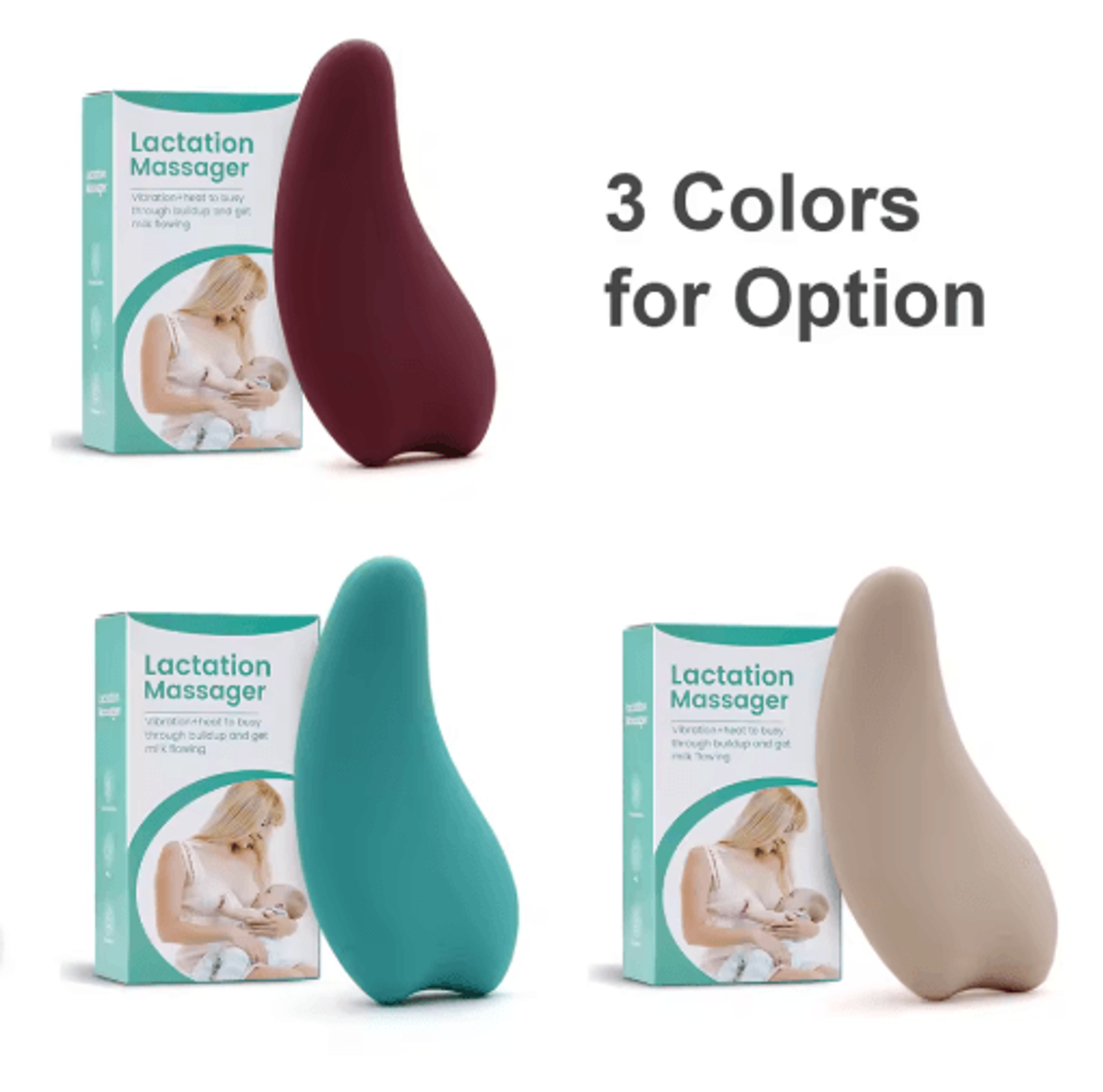 Heated Lactation Massager  Soft Silicone Breastfeeding Massager With Heat  Vibration 4