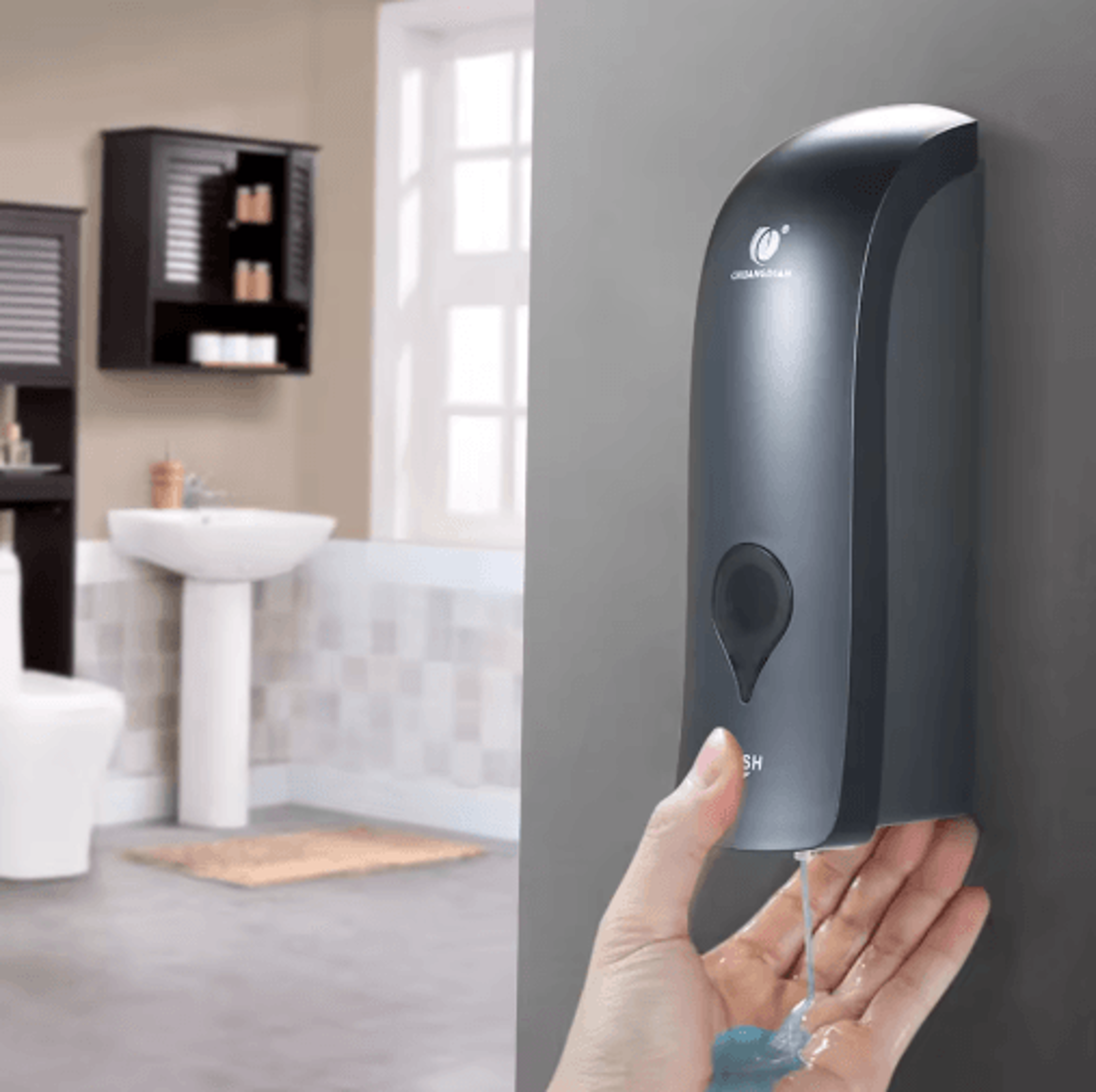 300ml Wall Mounted Soap Dispenser  NoDrill Bathroom Shampoo  Shower Gel Holder 6