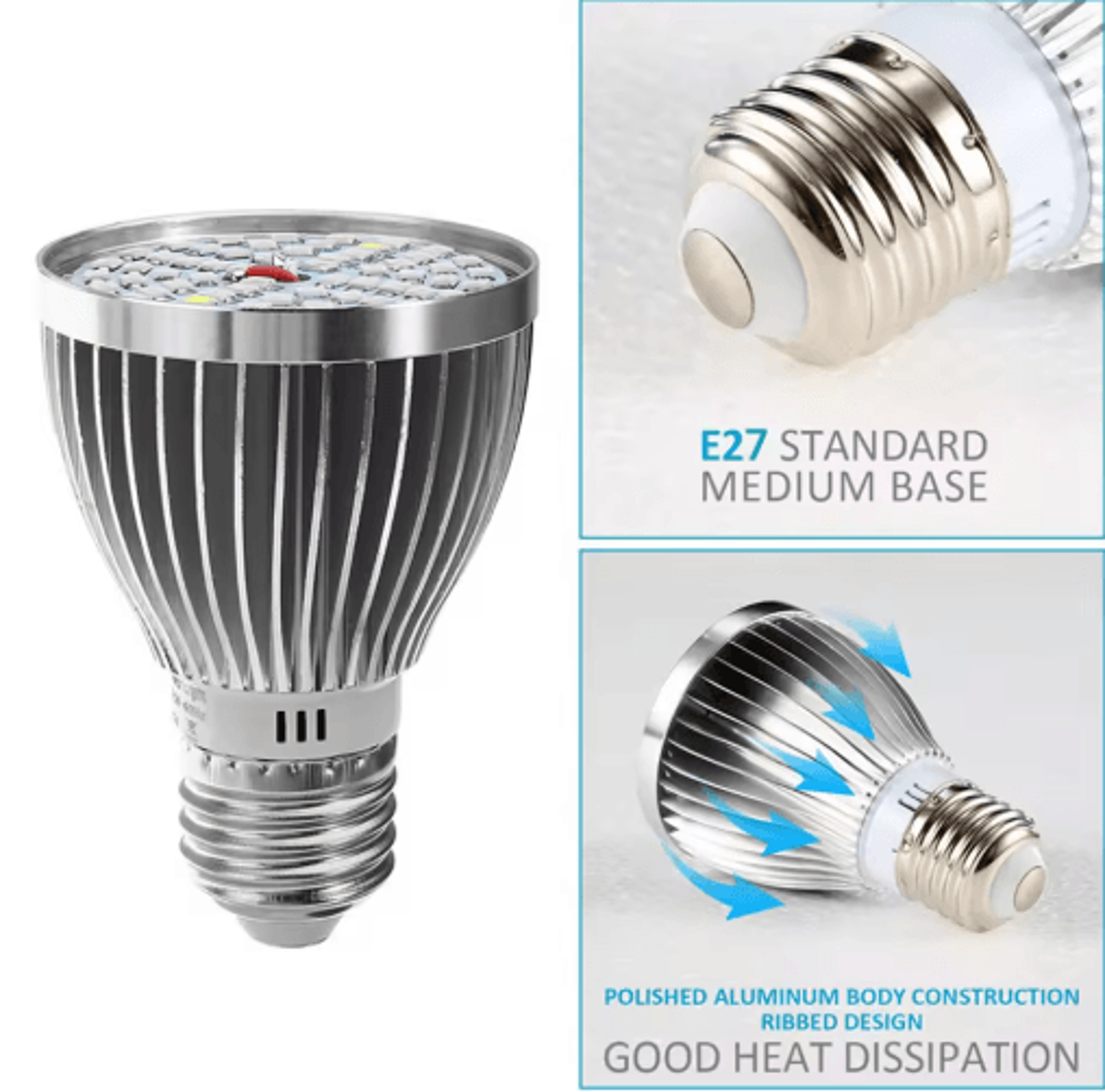 e27 60w full spectrum led grow light – 2835 smd plant growing bulb