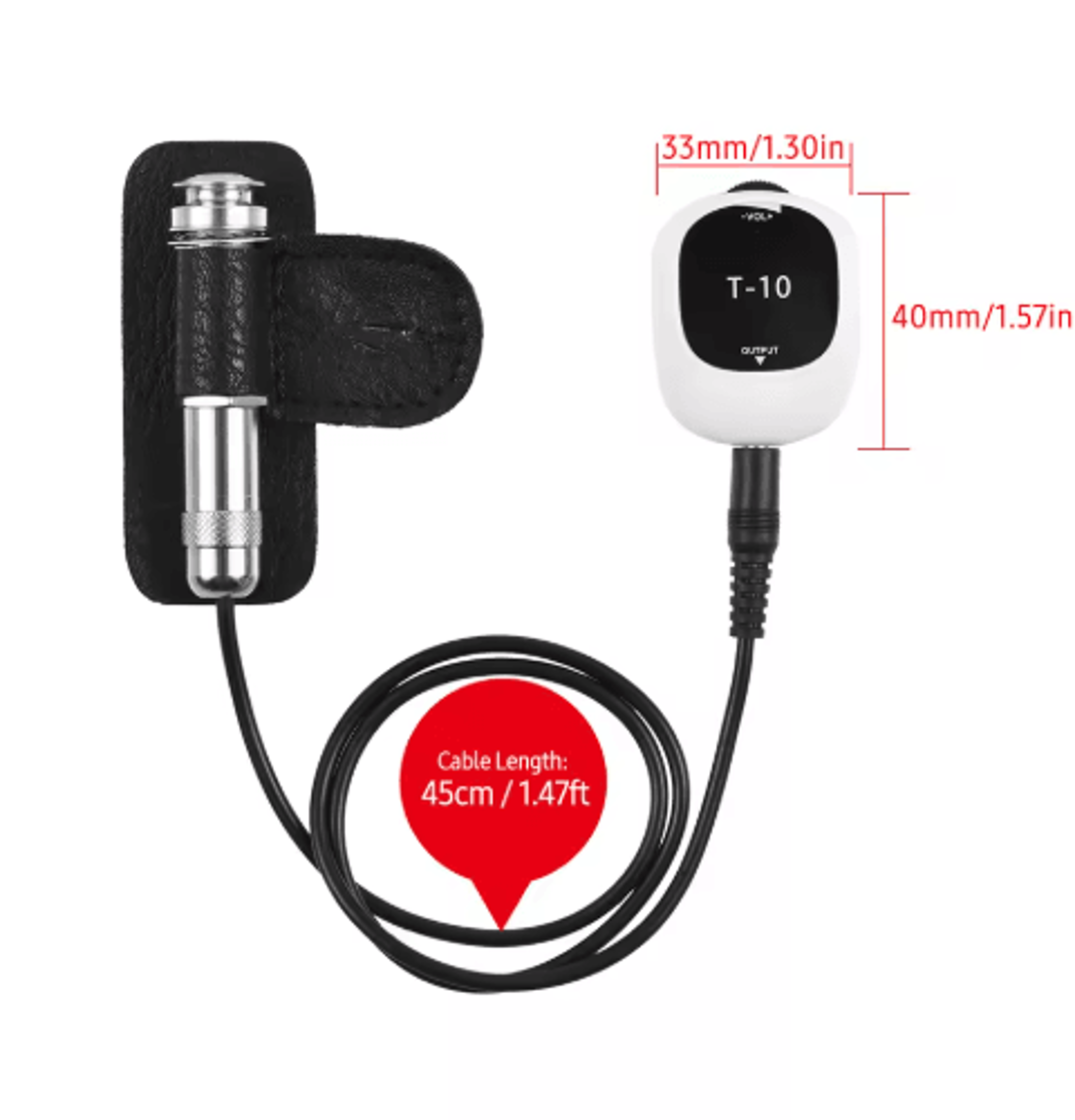 Universal SelfAdhesive Piezo Pickup  NoDrill Guitar Pickup With 65mm Audio Jack 8