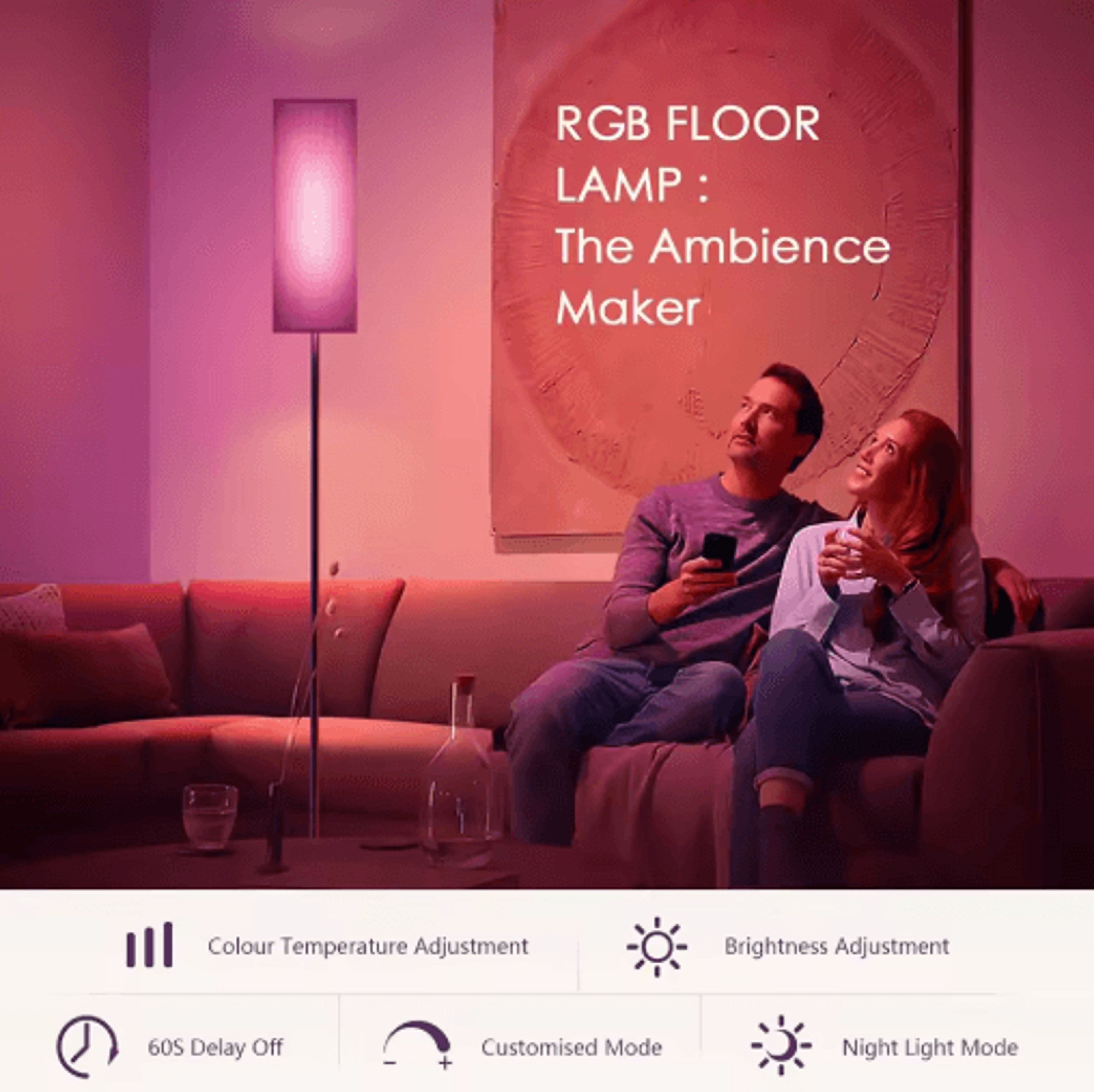 Modern Standing Floor Lamp  Tall Decorative Light For Living Room And Bedroom 10