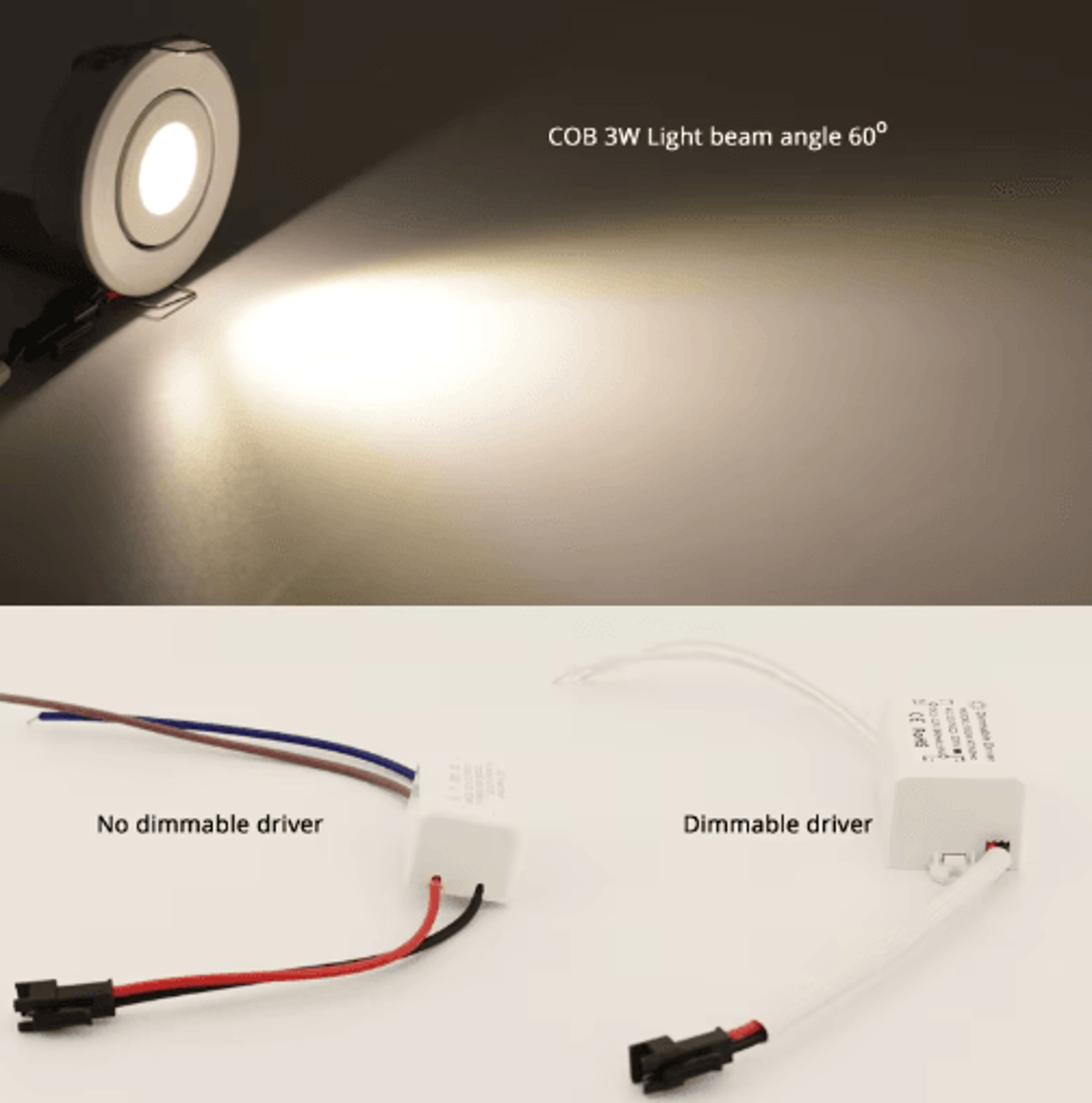 3W Mini COB LED Spotlight  Compact Recessed Light In Black Silver Or White 4