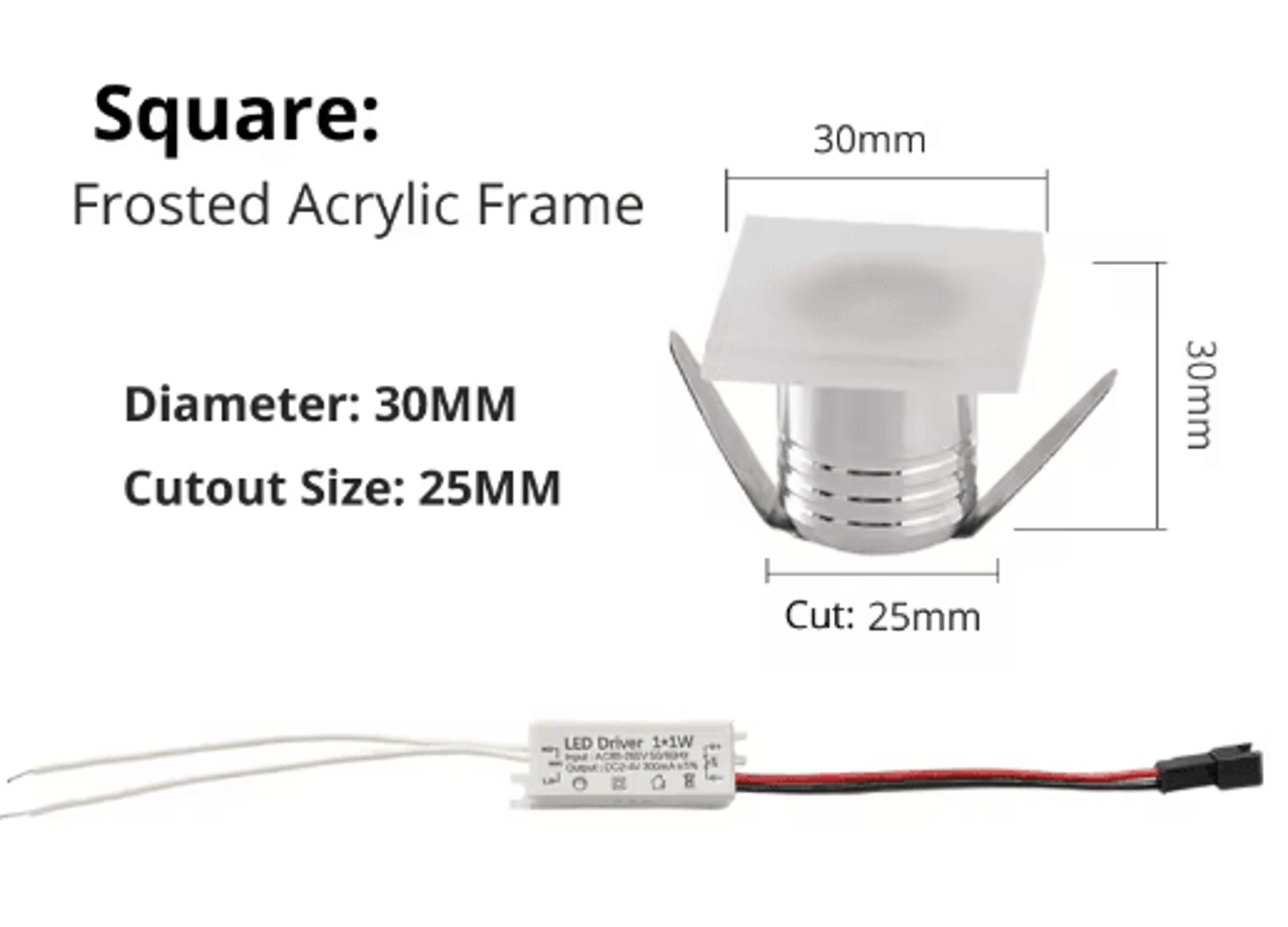 1W Mini Acrylic LED Spotlight  Recessed Starry Sky Ceiling Light 1