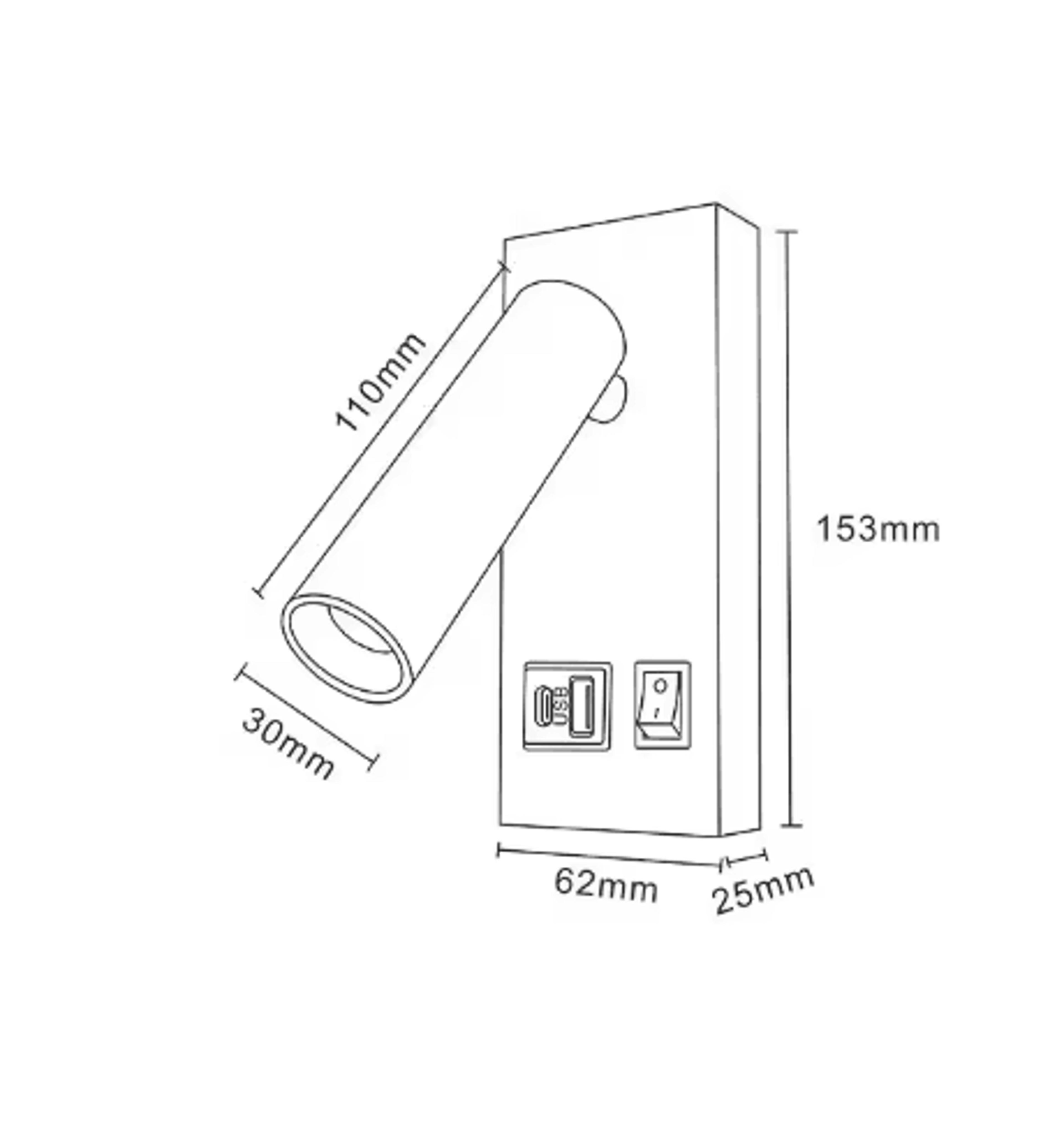 Modern Bedside Reading Wall Lamp  Adjustable Spotlight With USB And TypeC Charging Ports 6