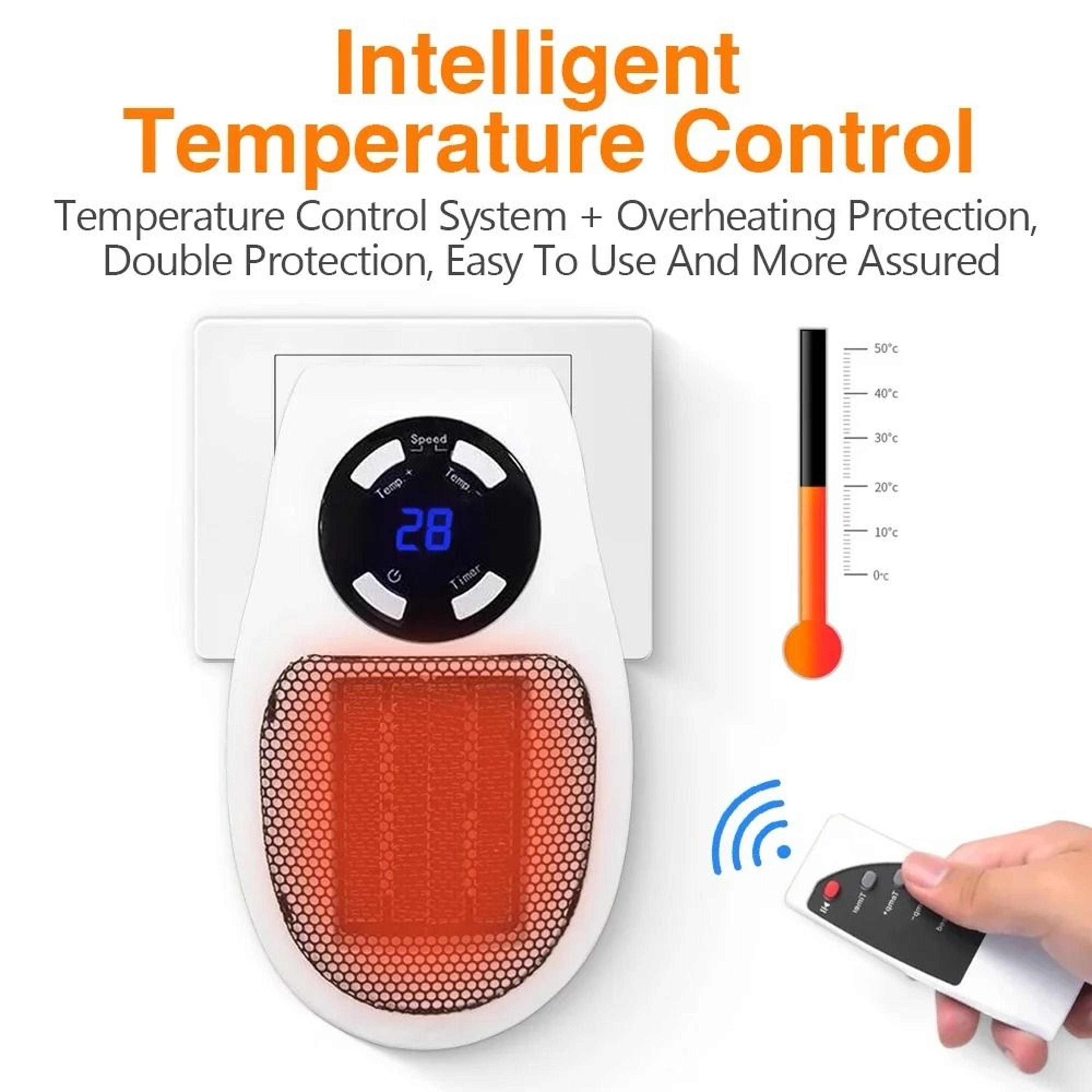 500W Plug In Portable Electric Space Heater With Remote Control 4