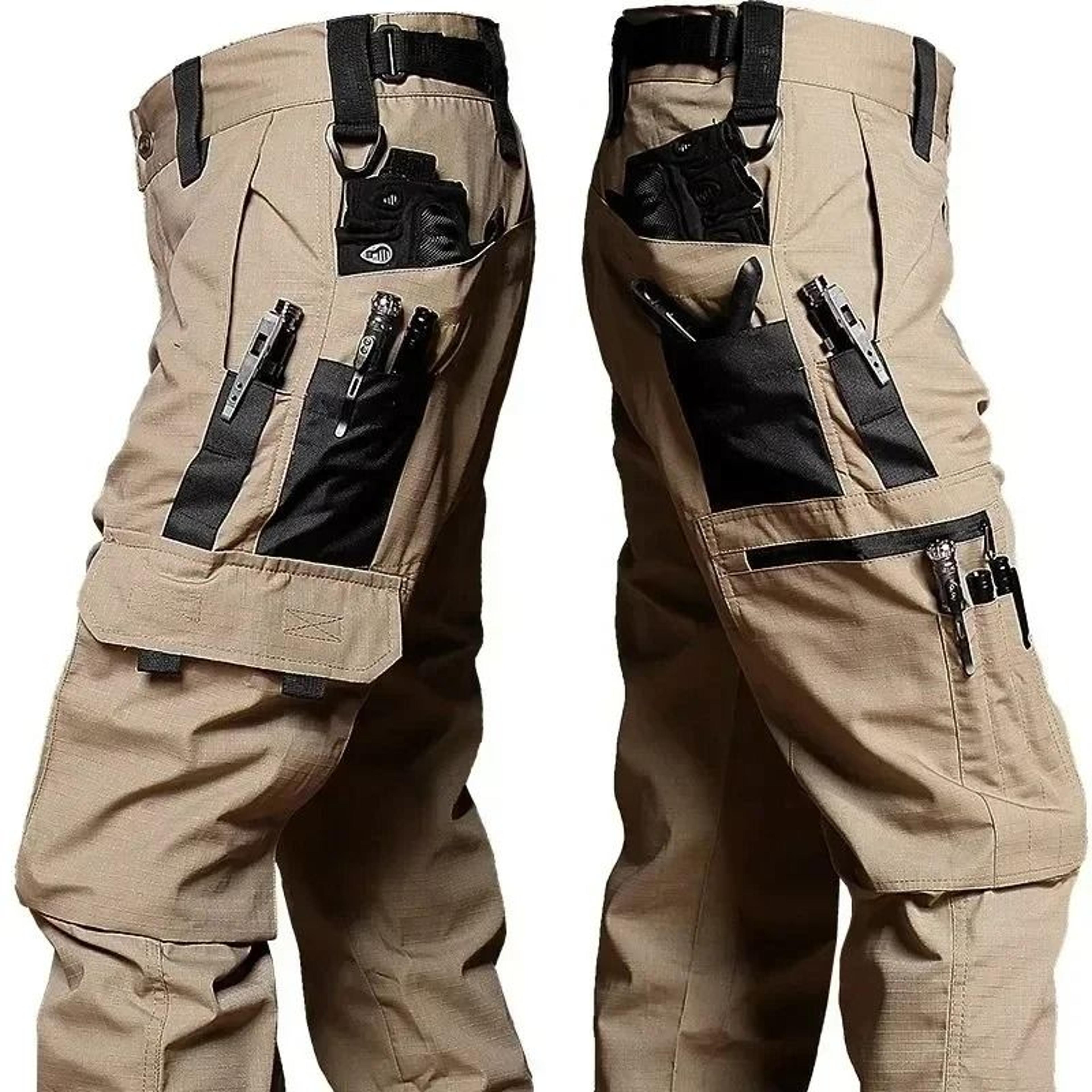 Men Tactical Cargo Work Pants Waterproof Outdoor Hiking Trousers 7