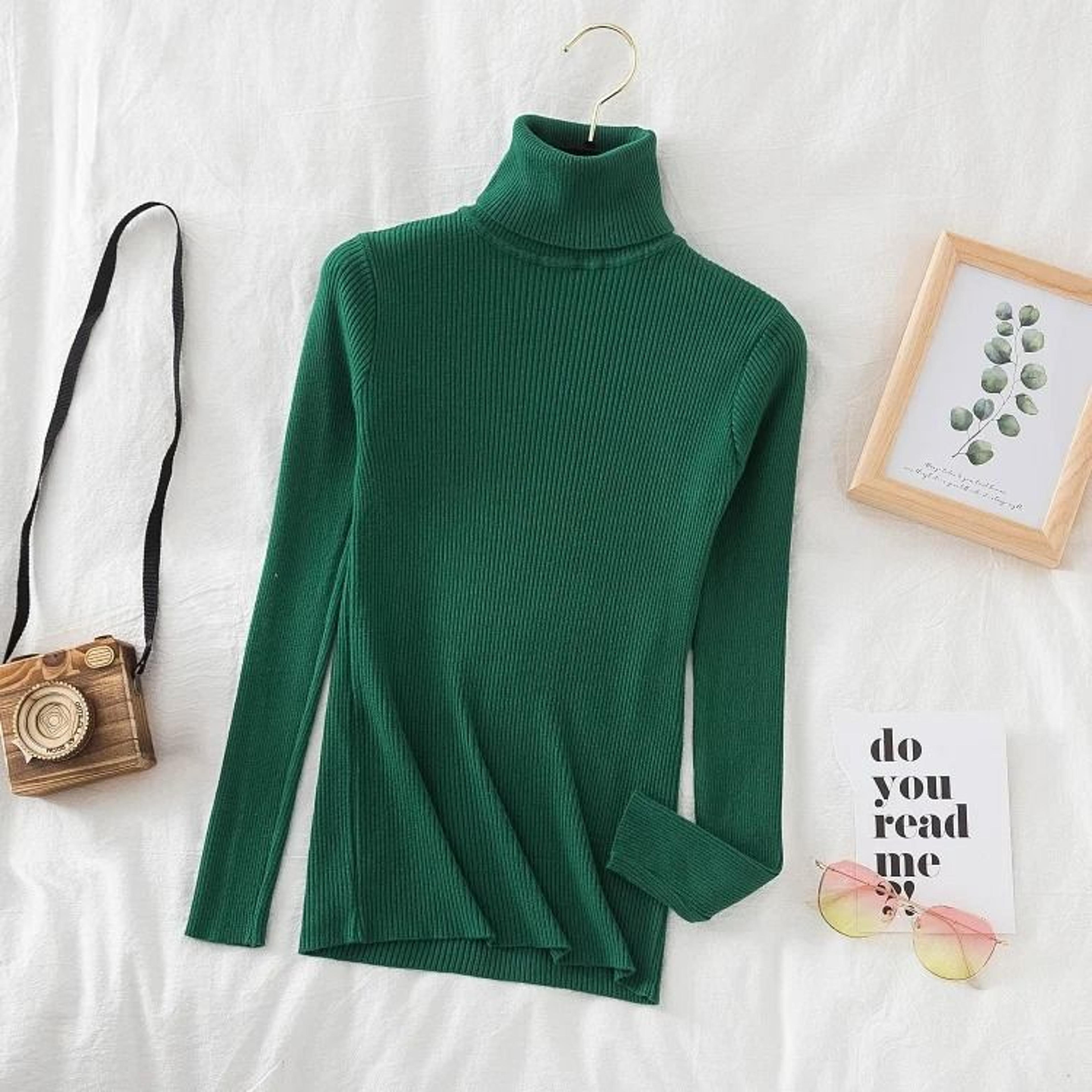 Soft CashmereBlend Turtleneck Sweater For Women  Classic Winter Pullover 10