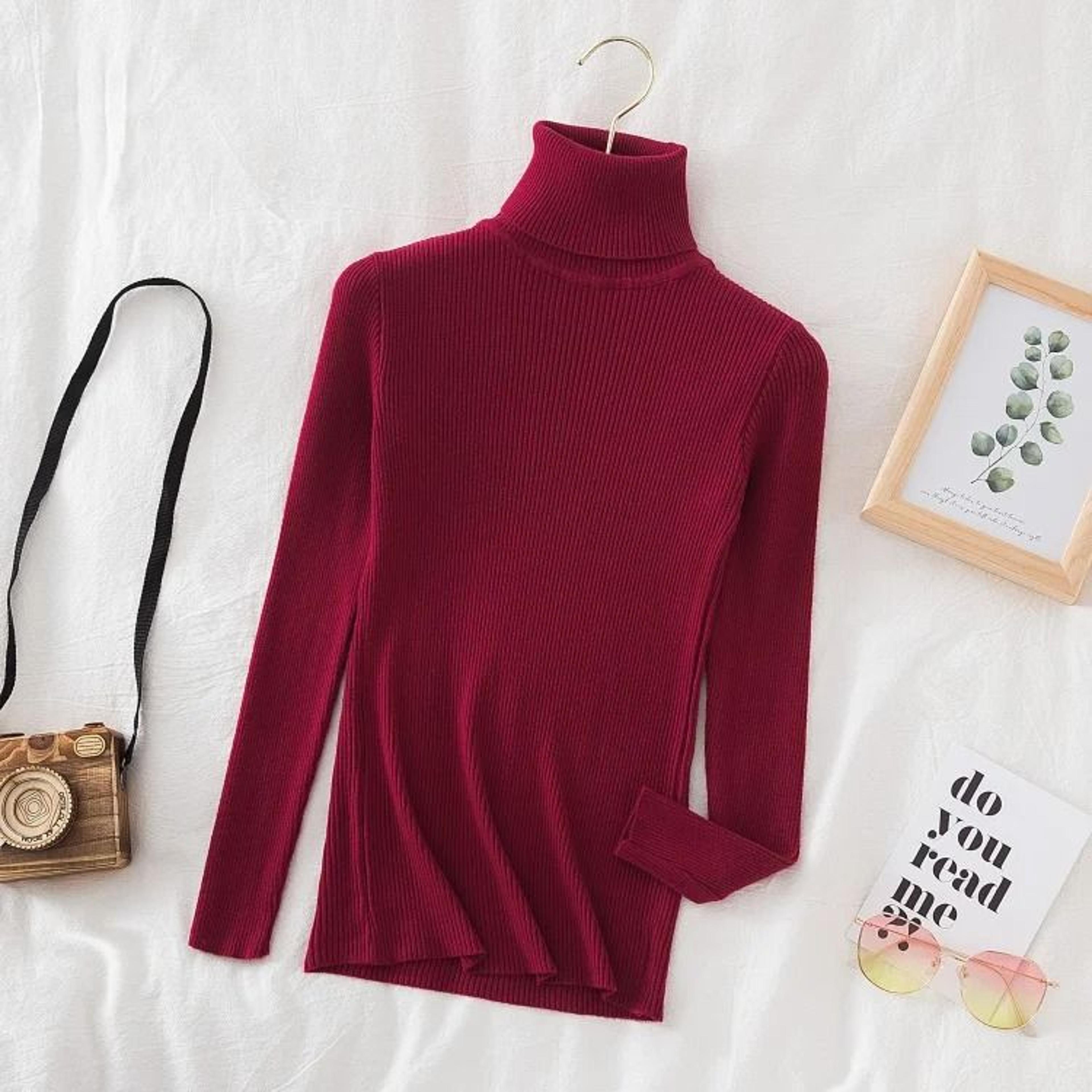 Soft CashmereBlend Turtleneck Sweater For Women  Classic Winter Pullover 14