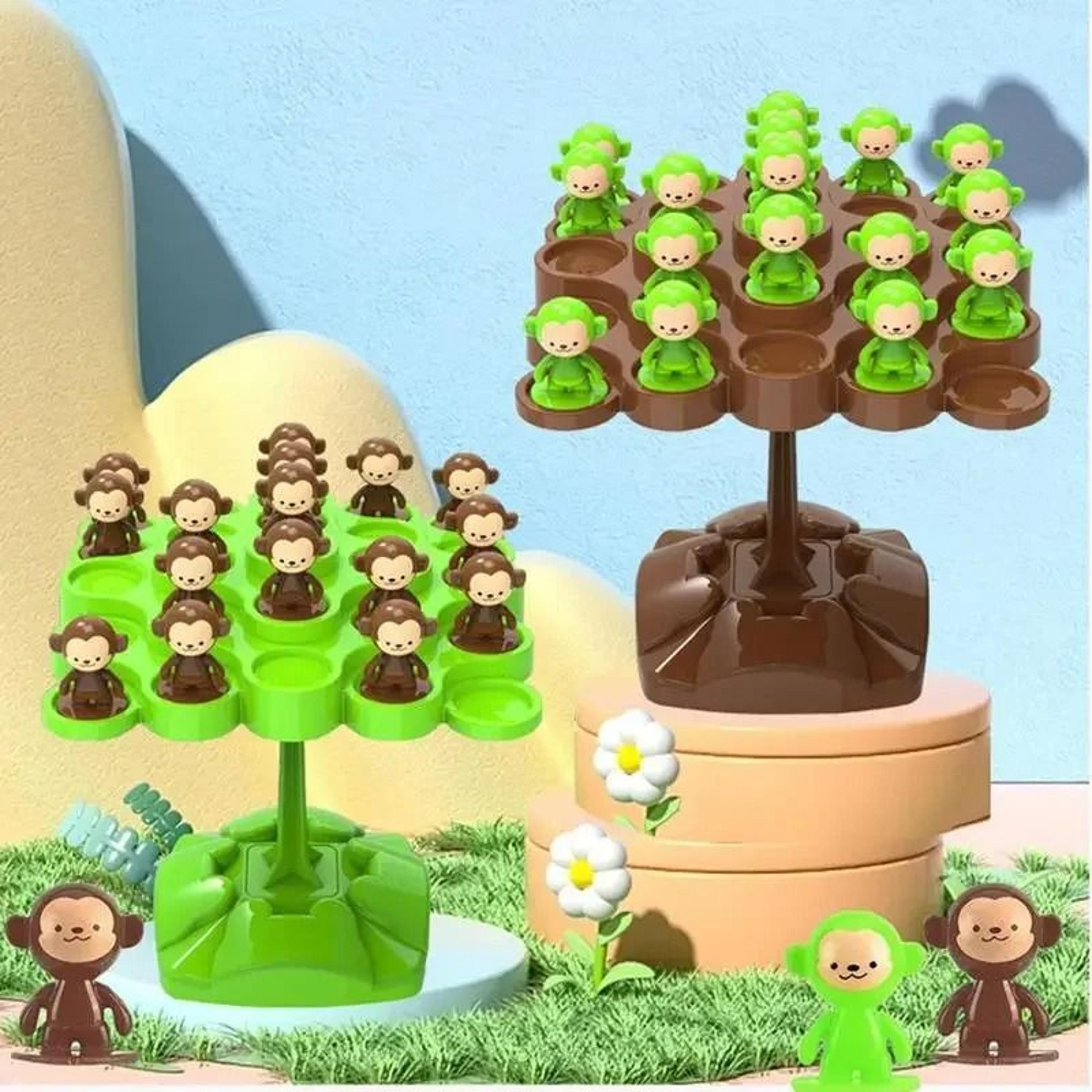 kids montessori monkey balance math learning toy with number board