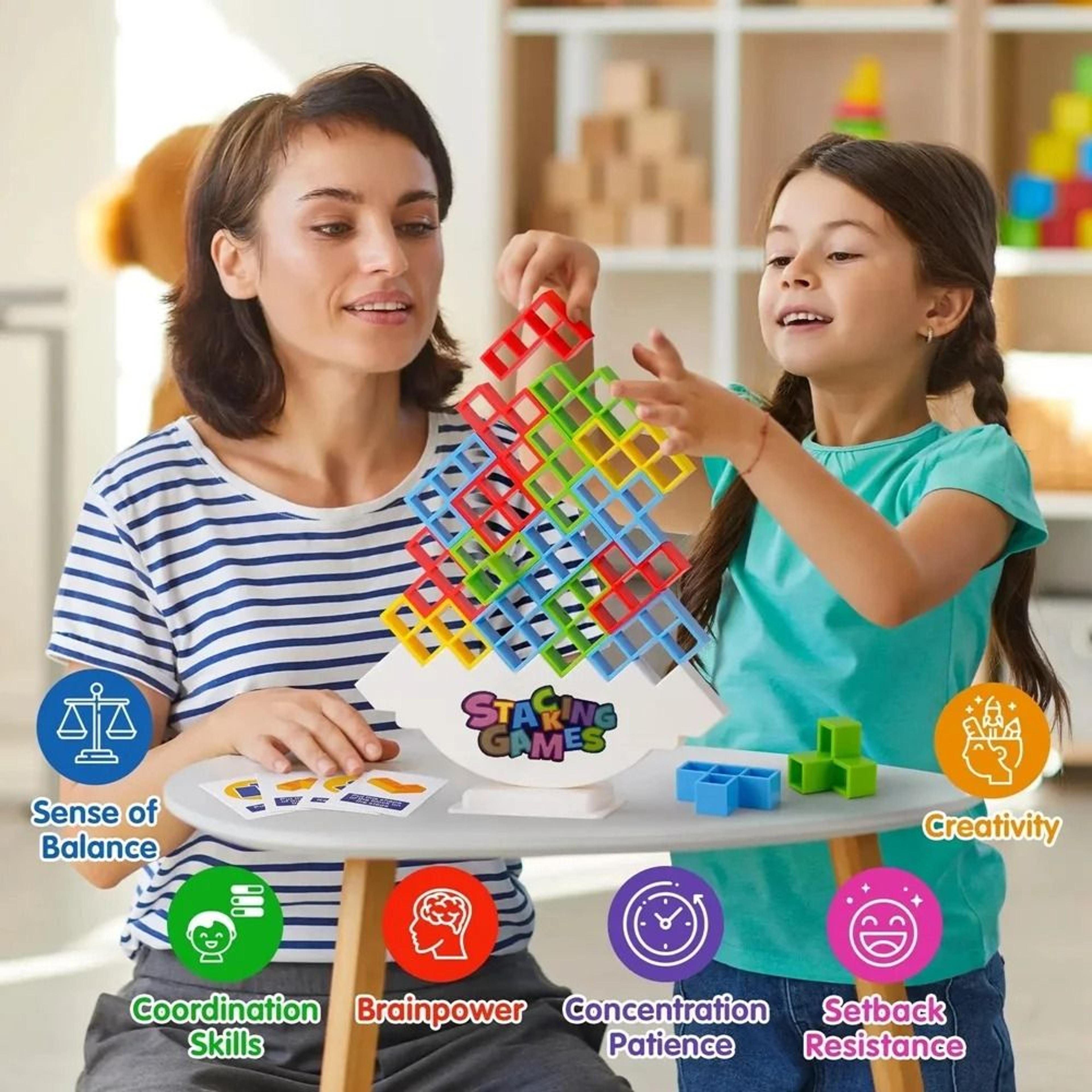 Balance Stacking Tower Building Block Toy Educational Tabletop Game For Kids And Family 6