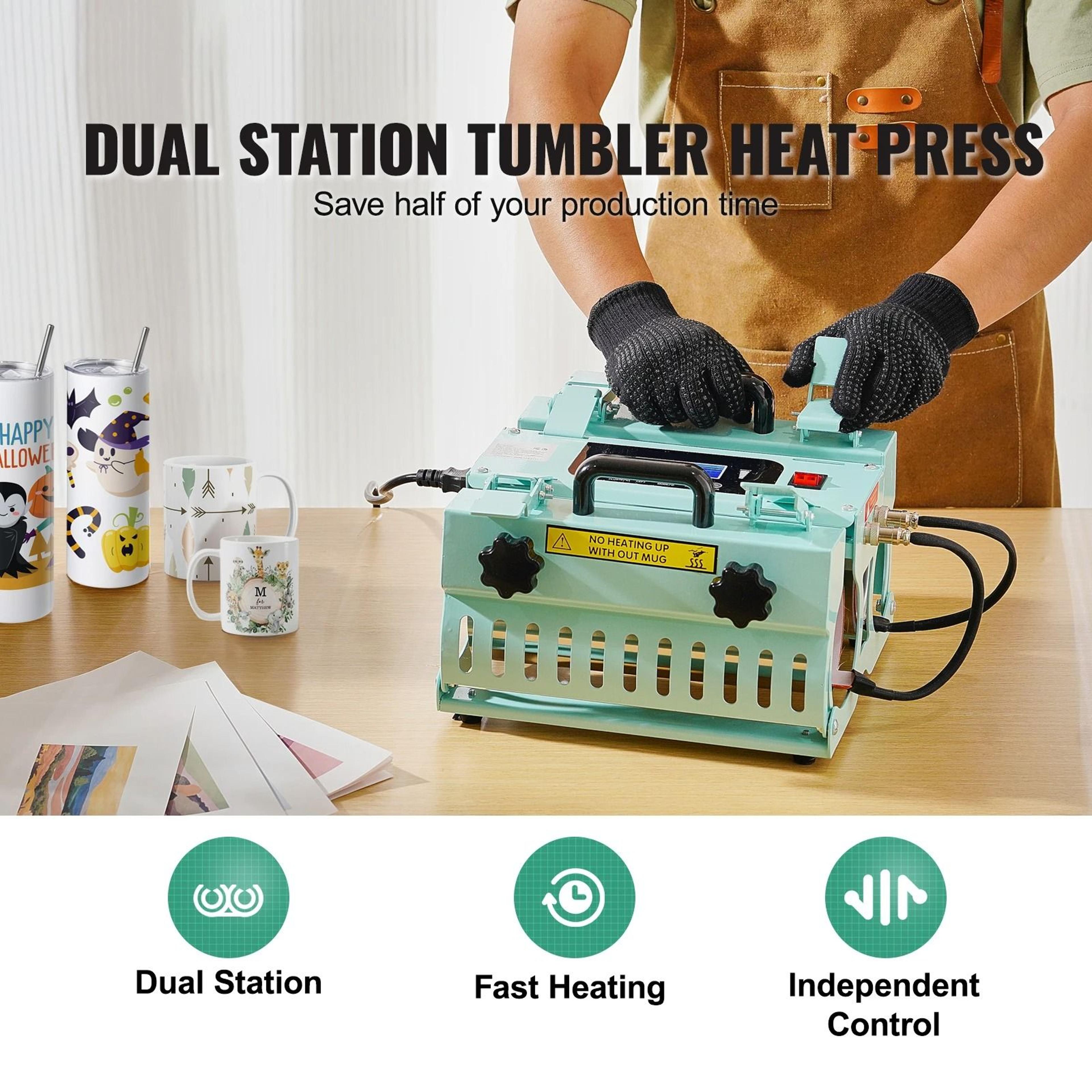 SucceBuy Dual Station Tumbler Heat Press Machine For 11 To 30 Oz Tumblers And Mugs 4