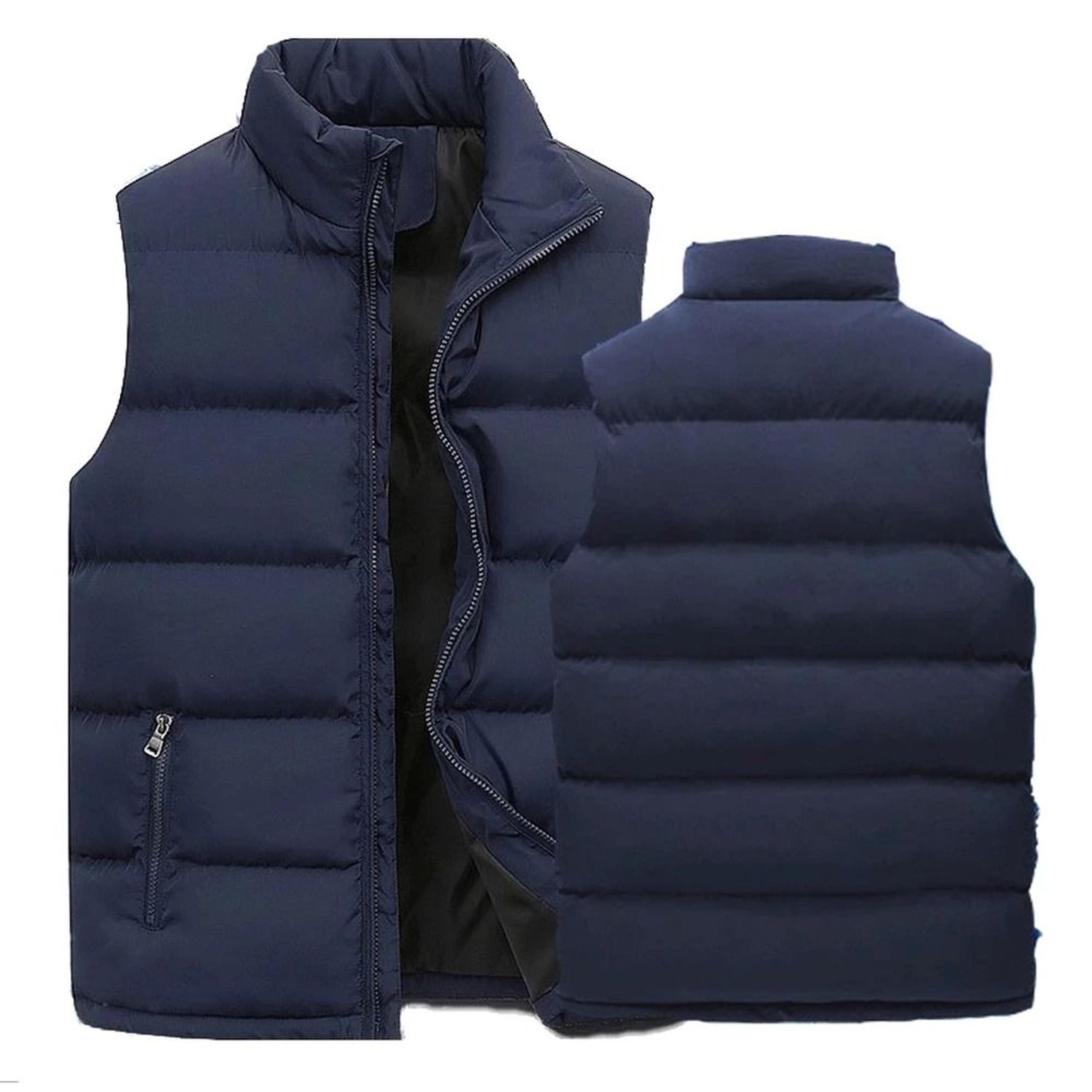 Mens Winter Vest Jacket Waterproof Sleeveless Stand Collar Casual Waistcoat 3