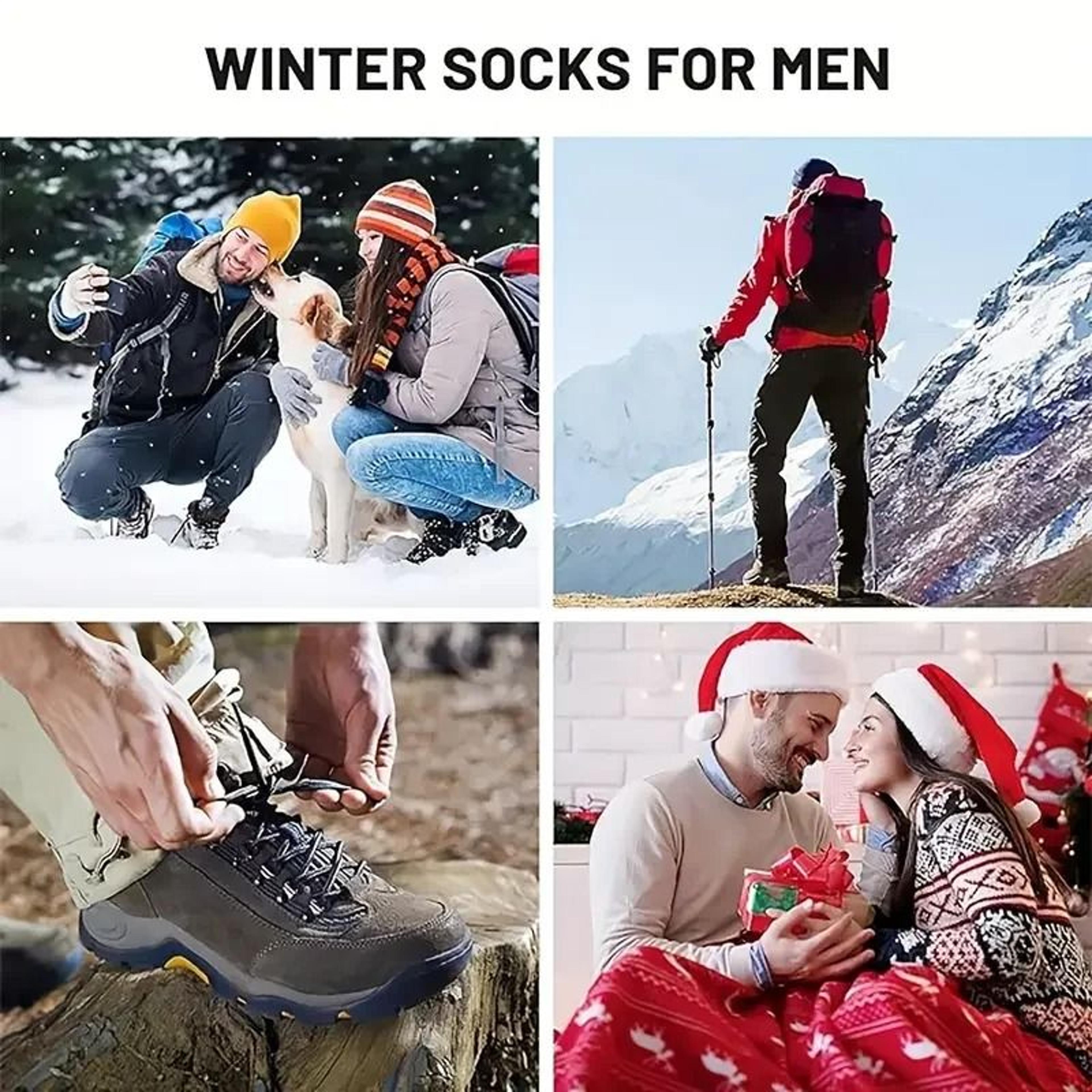 Mens Merino Wool Thermal Hiking Socks 5 Pair Pack 2