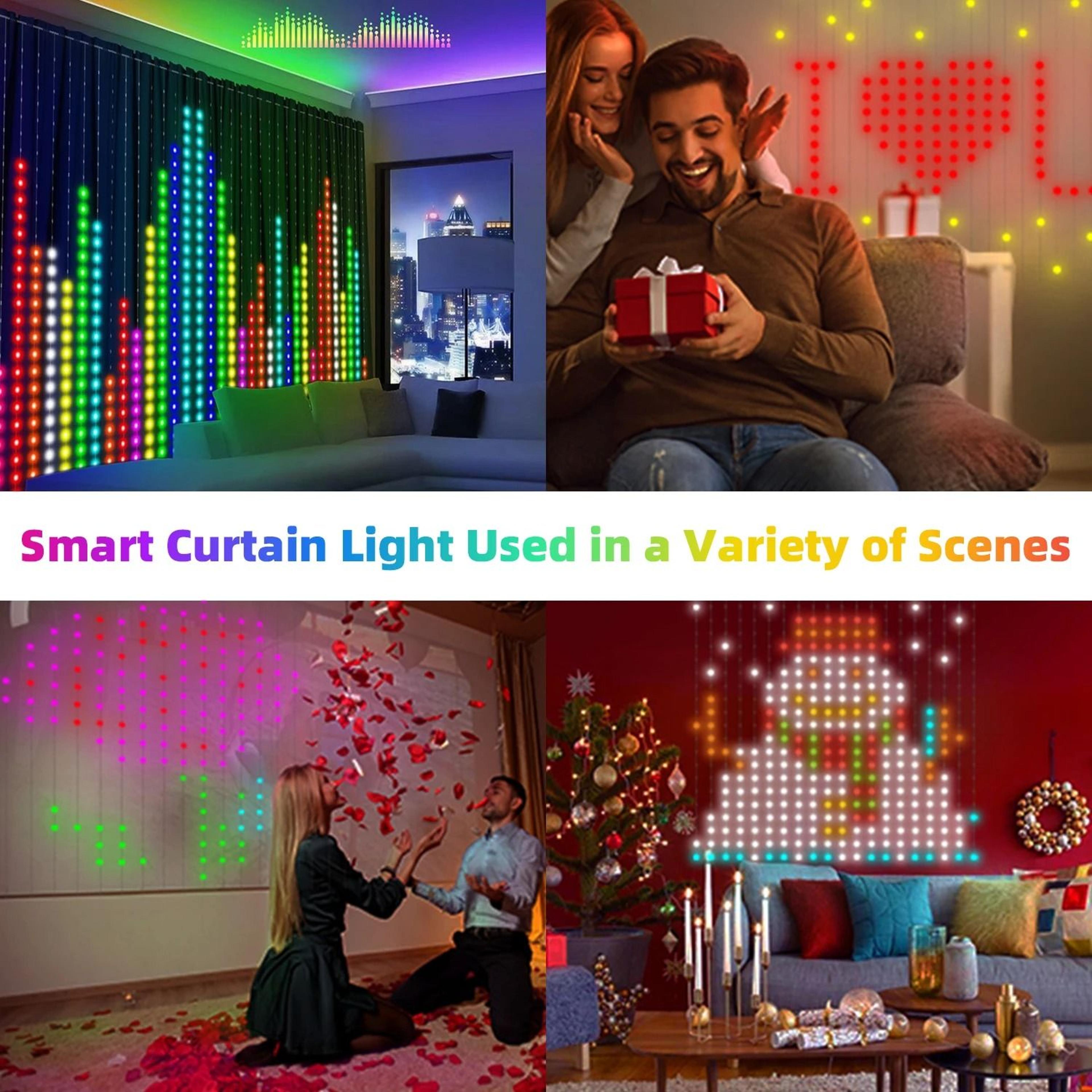 Smart RGB Curtain LED Lights With App Control And Music Sync 6